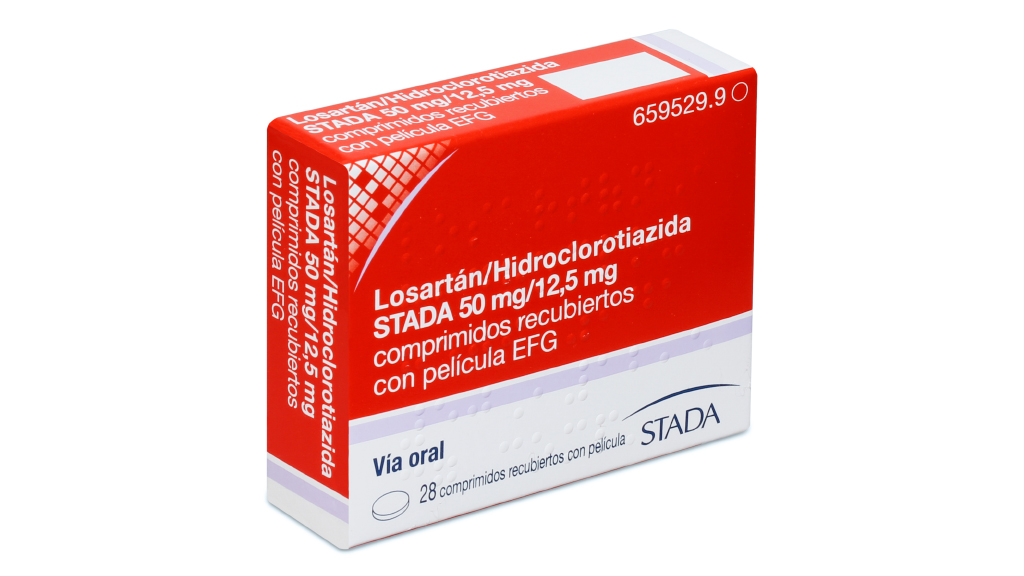 LOSARTAN/HIDROCLOROTIAZIDA STADA EFG 50 mg/12,5 mg 28 COMPRIMIDOS RECUBIERTOS