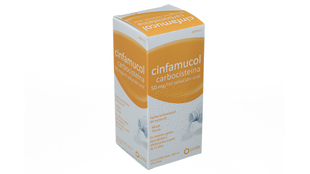 CINFAMUCOL CARBOCISTEINA 50 mg/ml SOLUCION ORAL 1 FRASCO 200 ml