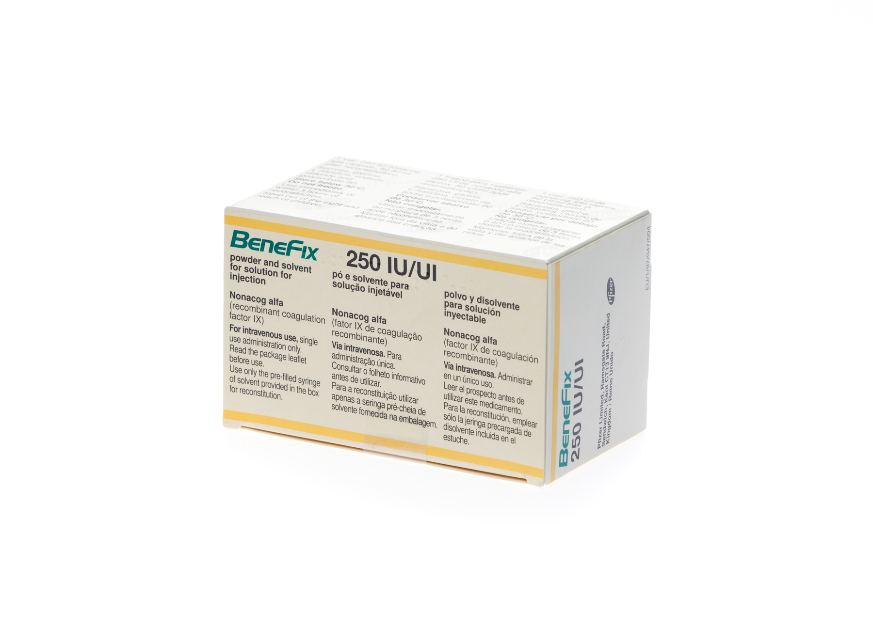 BENEFIX 250 UI 1 VIAL POLVO PARA SOLUCION PARA PERFUSION + 1 JERINGA PRECARGADA DISOLVENTE