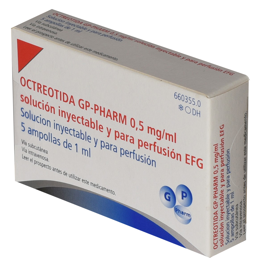 OCTREOTIDA GP PHARM EFG 0,5 mg/ml 5 AMPOLLAS SOLUCION INYECTABLE Y PARA PERFUSION 1 ml