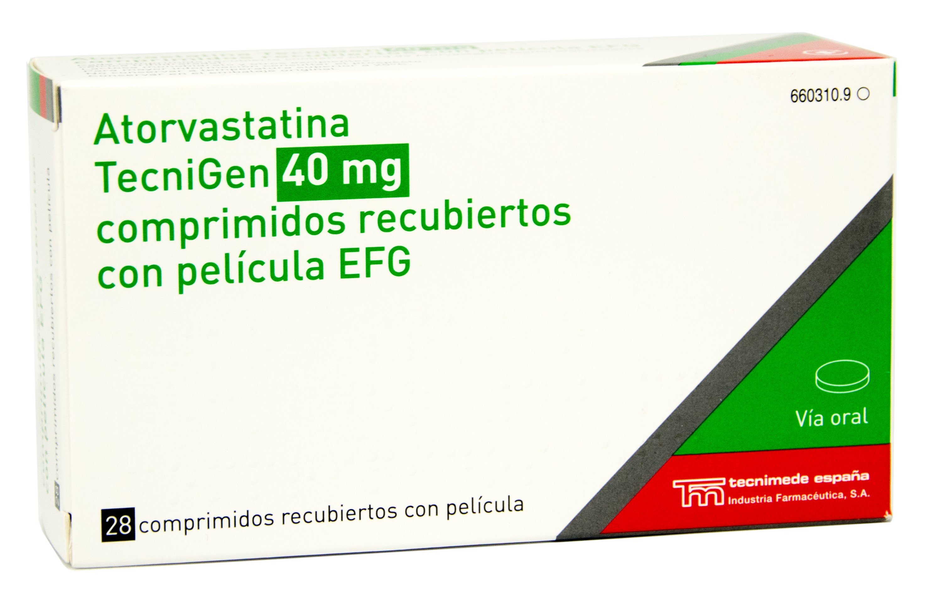 ATORVASTATINA TECNIGEN EFG 40 mg 28 COMPRIMIDOS RECUBIERTOS