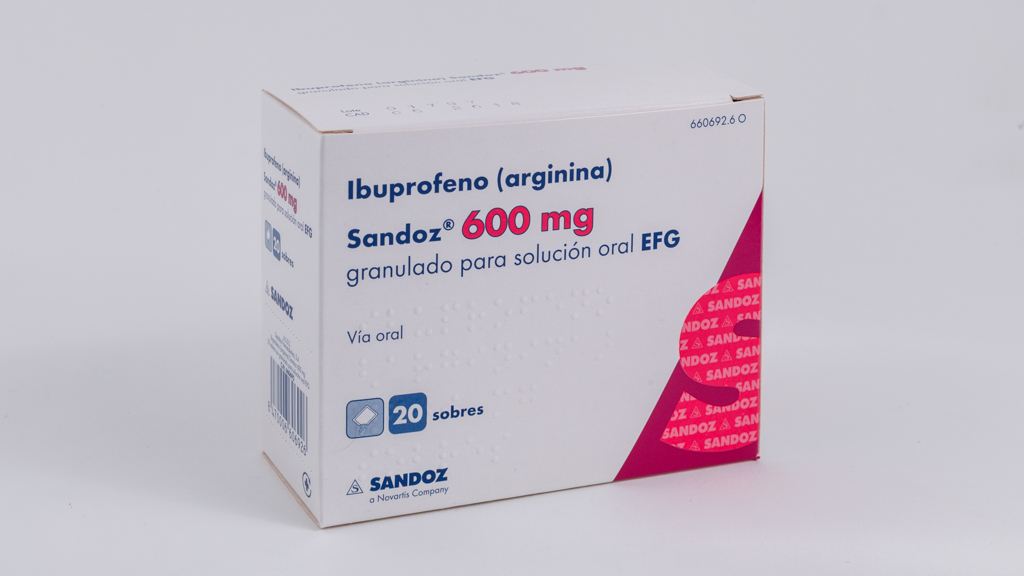 Experto crema habilitar IBUPROFENO (ARGININA) SANDOZ EFG 600 mg 40 SOBRES GRANULADO PARA SOLUCION  ORAL - Farmacéuticos