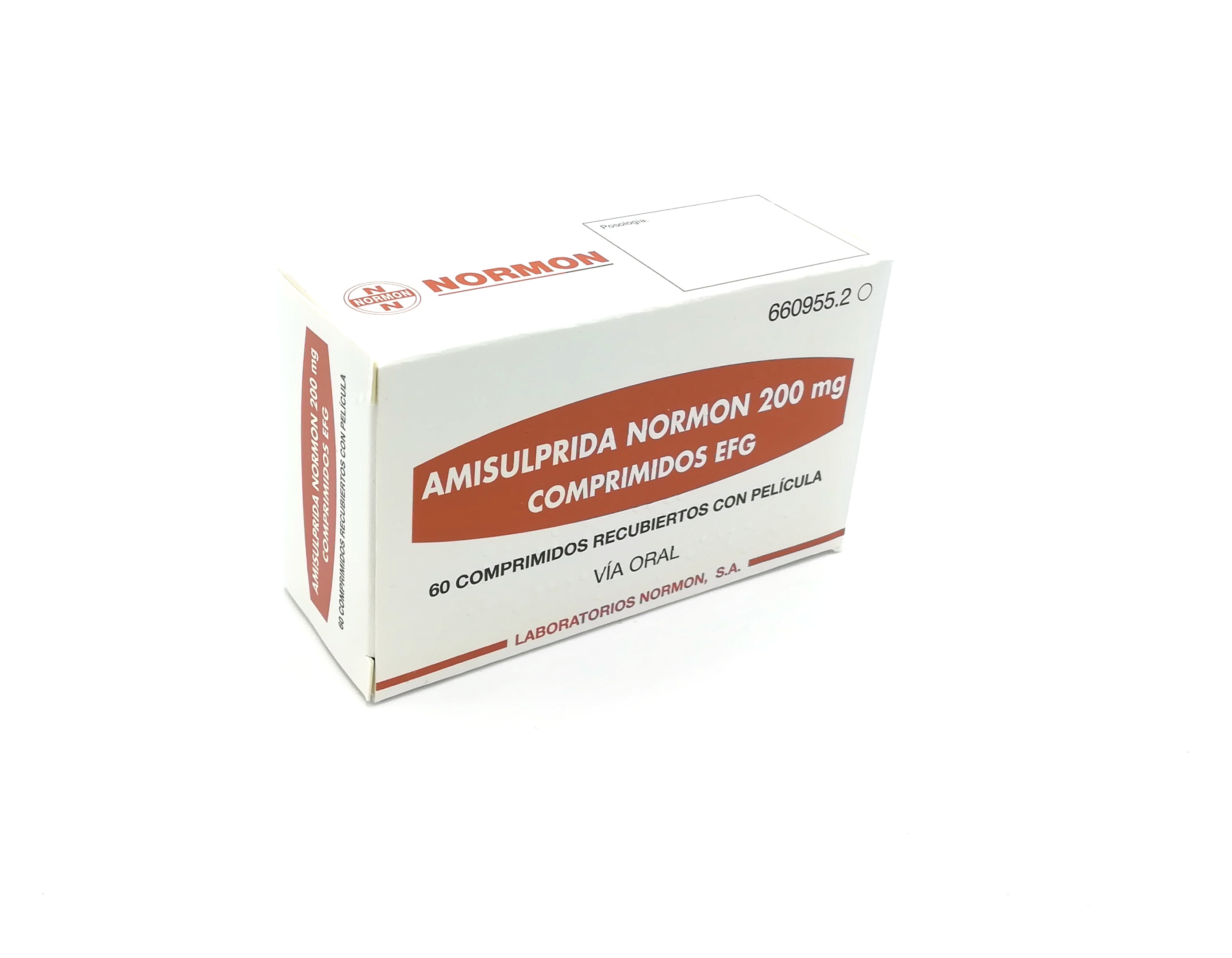 AMISULPRIDA NORMON EFG 200 mg 60 COMPRIMIDOS RECUBIERTOS