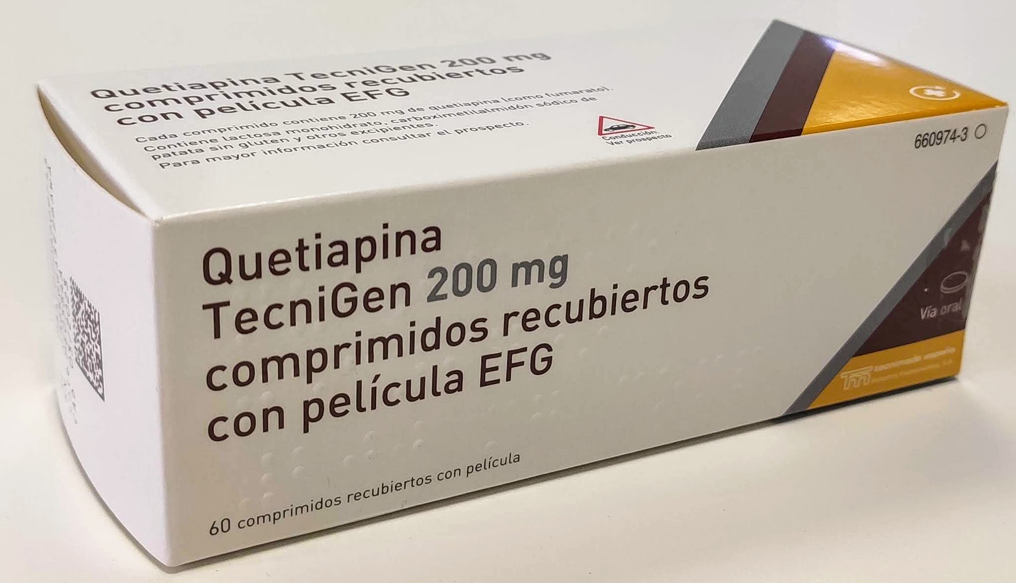 QUETIAPINA TECNIGEN EFG 200 mg 60 COMPRIMIDOS RECUBIERTOS