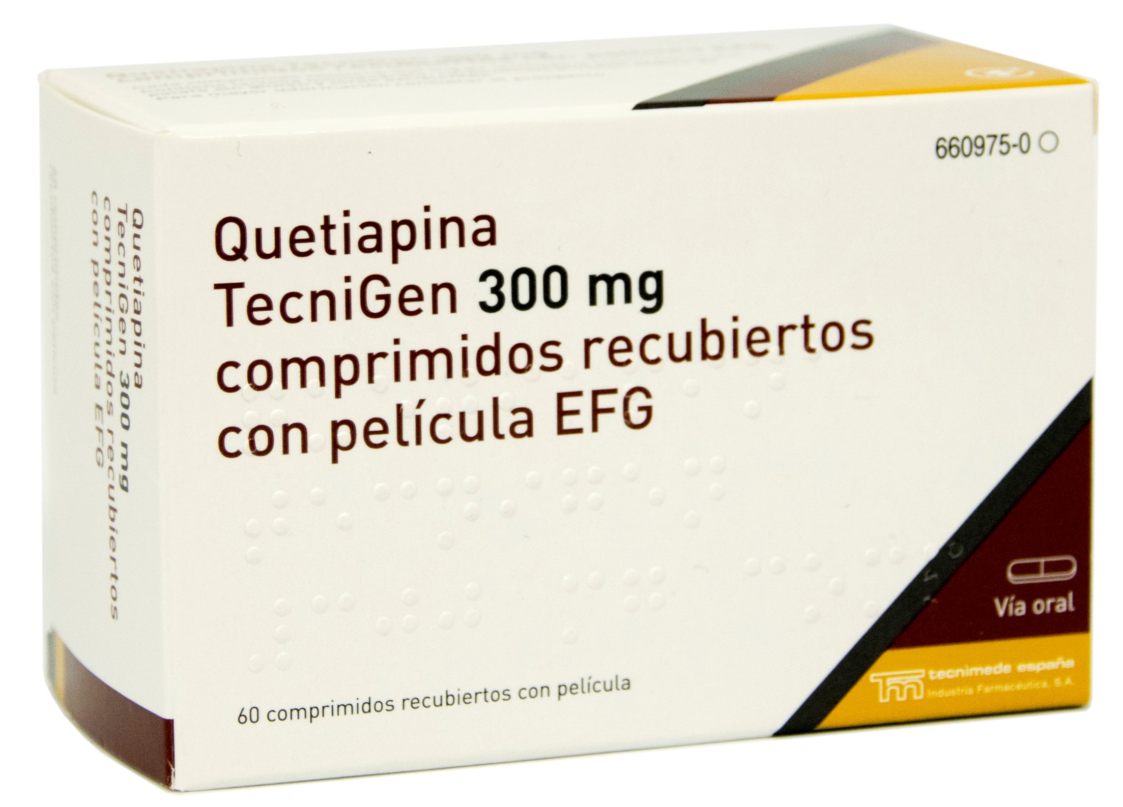 QUETIAPINA TECNIGEN EFG 300 mg 60 COMPRIMIDOS RECUBIERTOS