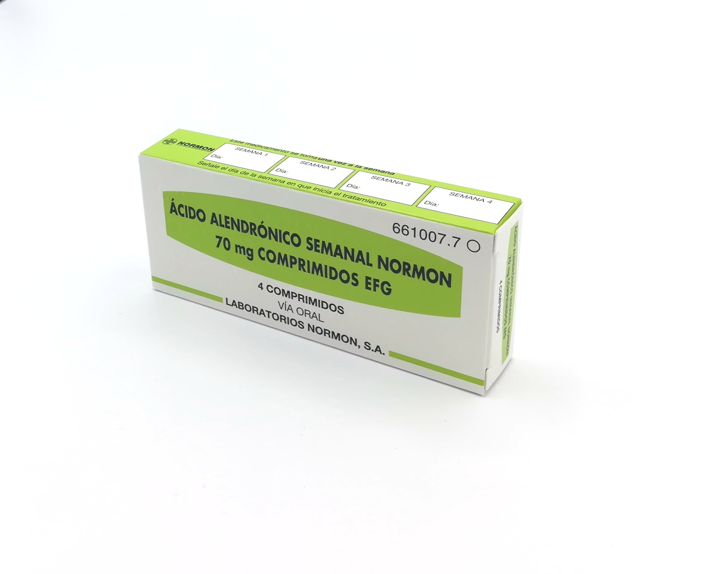 ACIDO ALENDRONICO SEMANAL NORMON EFG 70 mg 4 COMPRIMIDOS