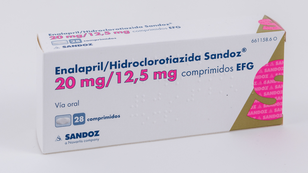 ENALAPRIL/HIDROCLOROTIAZIDA SANDOZ EFG 20 mg/12,5 mg 28 COMPRIMIDOS