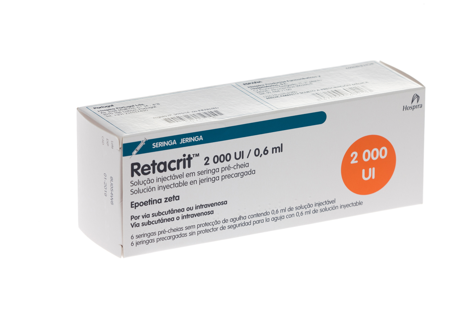 RETACRIT 2000 UI 6 JERINGAS PRECARGADAS SOLUCION INYECTABLE 0,6 ml