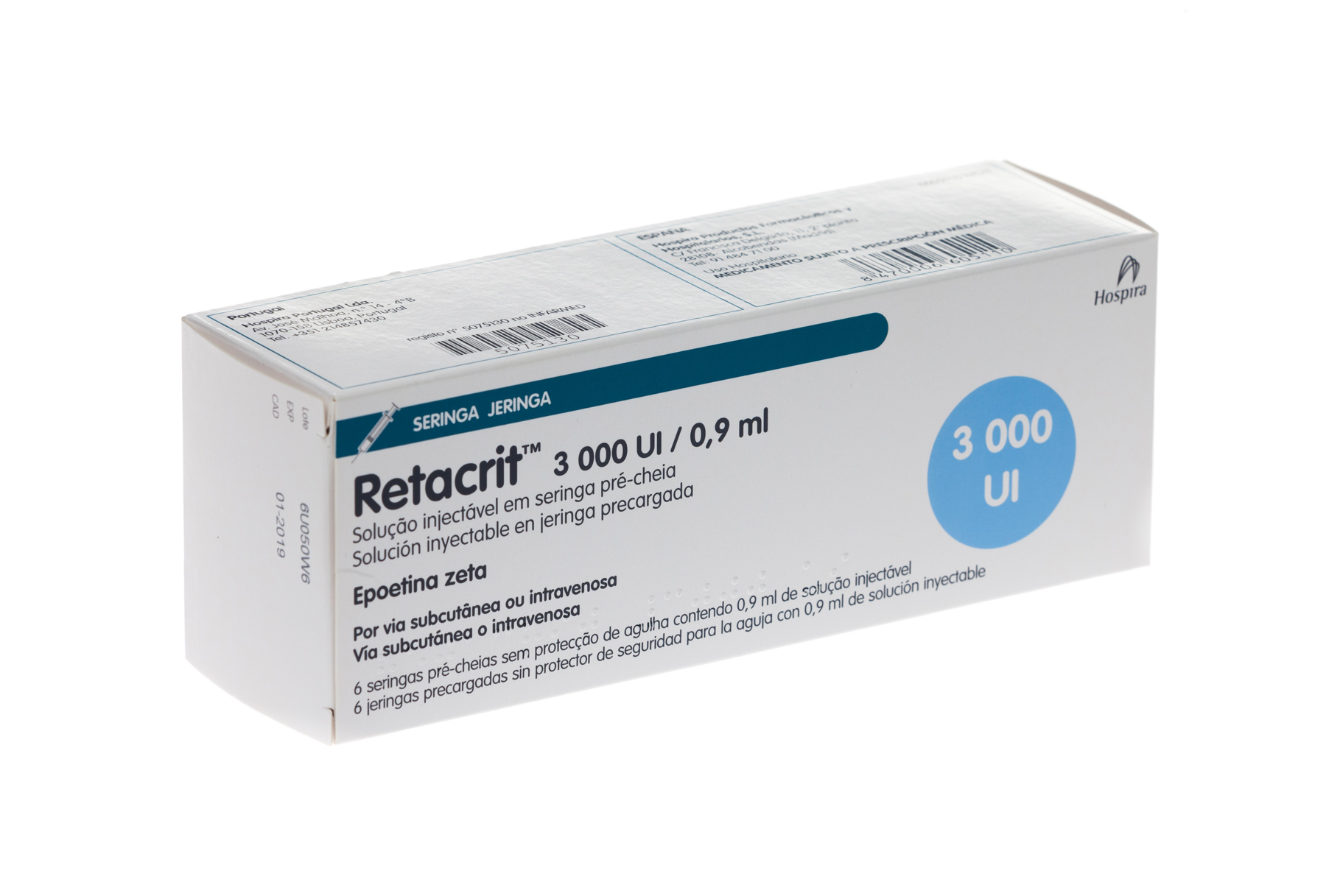 RETACRIT 3000 UI 6 JERINGAS PRECARGADAS SOLUCION INYECTABLE 0,9 ml