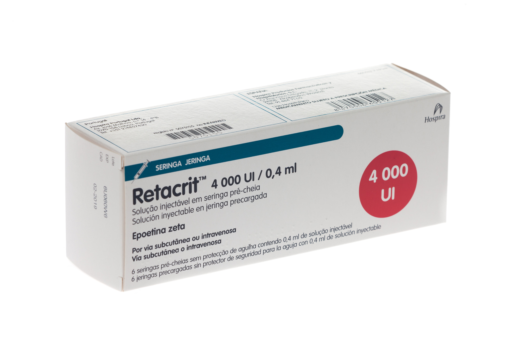 RETACRIT 4000 UI 6 JERINGAS PRECARGADAS SOLUCION INYECTABLE 0,4 ml