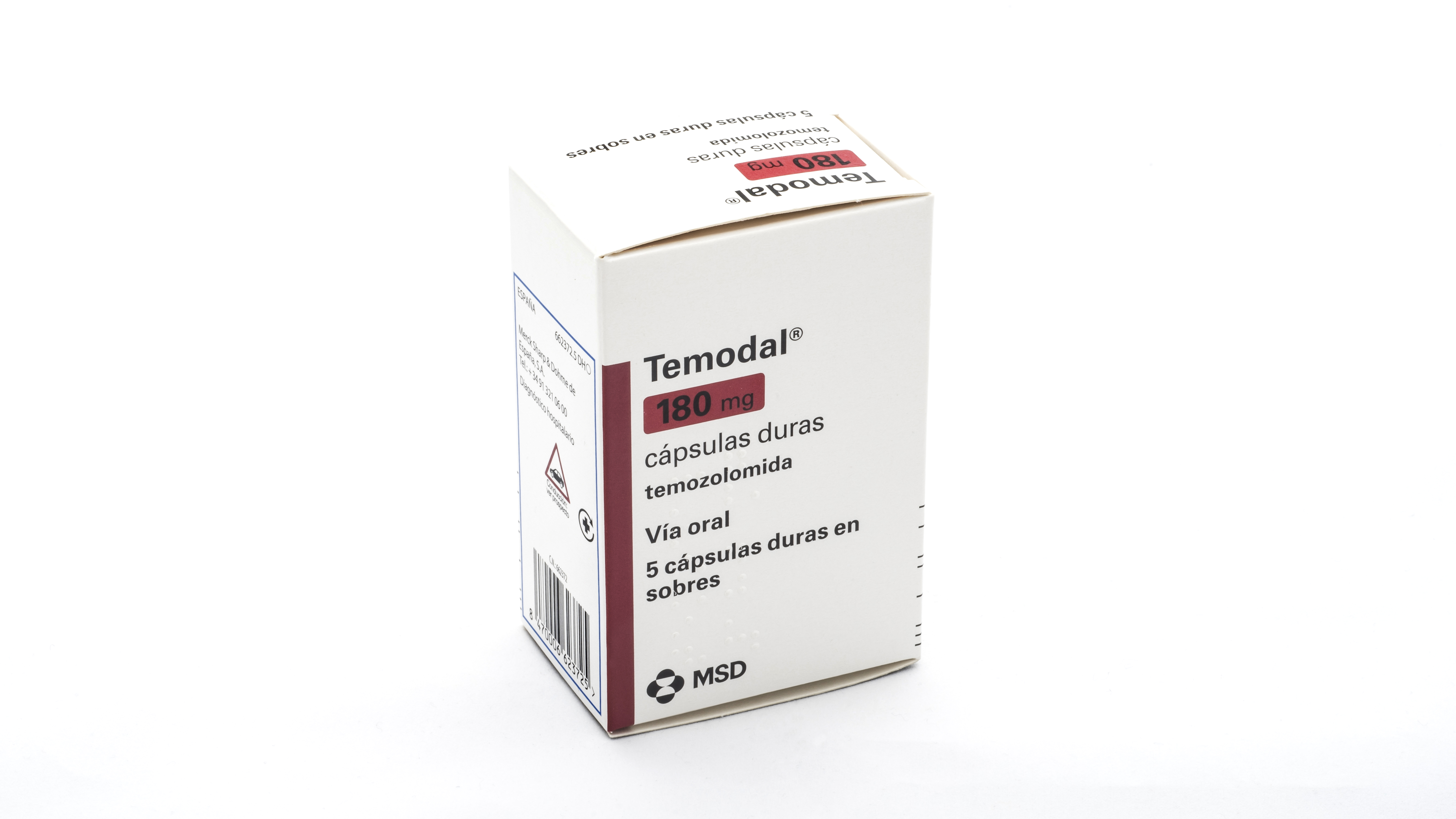 TEMODAL 180 mg 5 CAPSULAS SOBRES