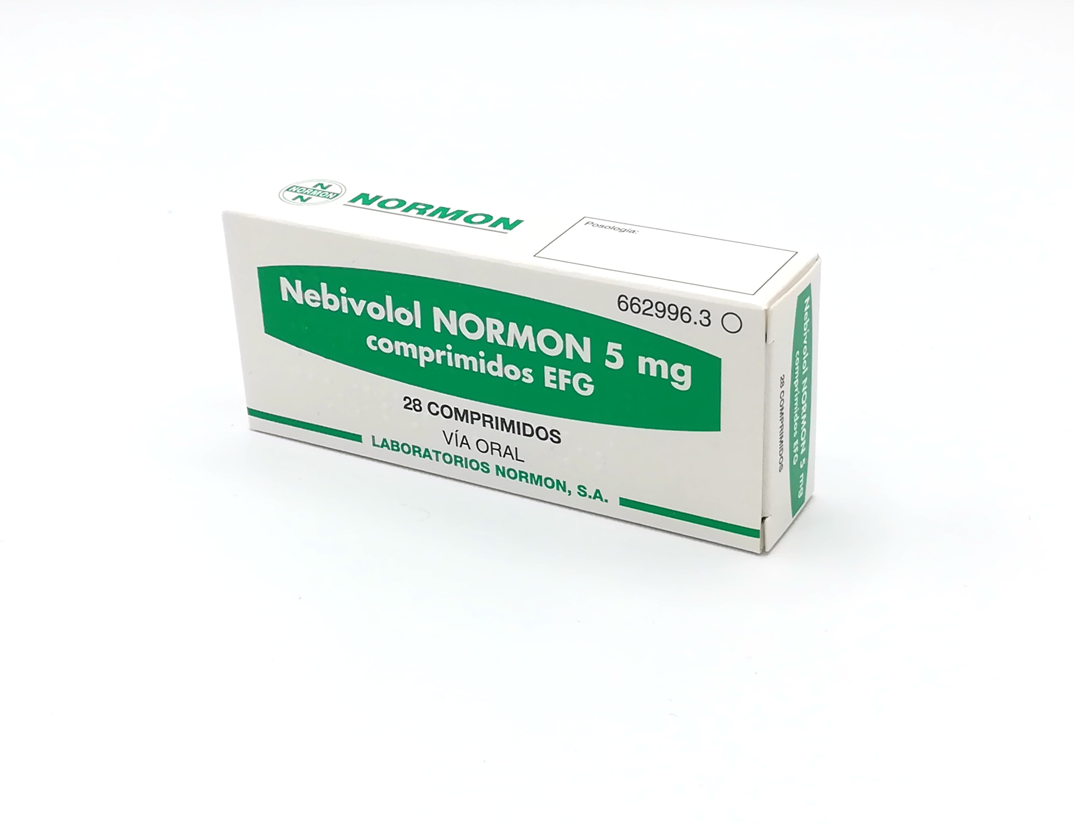 NEBIVOLOL NORMON EFG 5 mg 28 COMPRIMIDOS