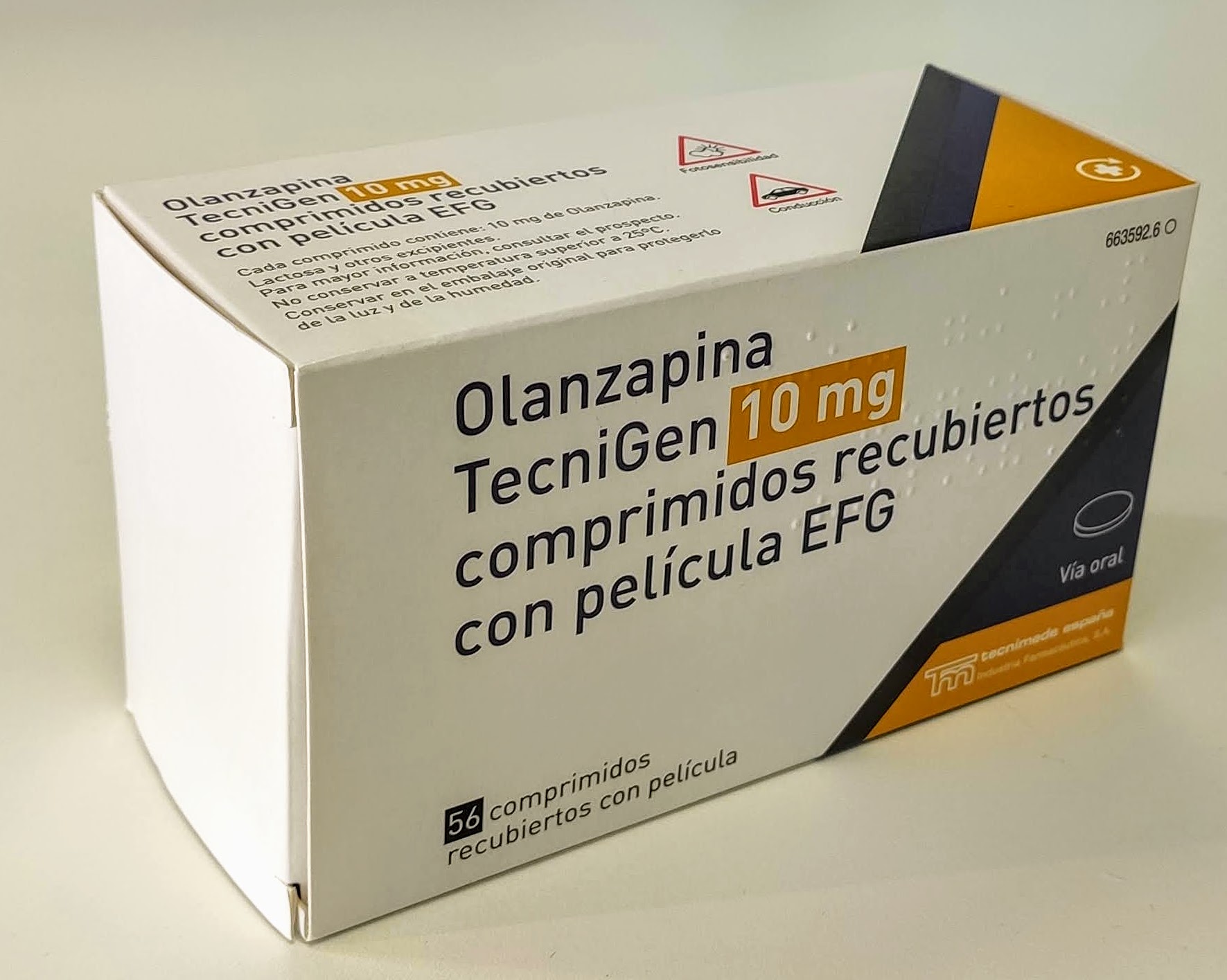 OLANZAPINA TECNIGEN EFG 10 mg 56 COMPRIMIDOS RECUBIERTOS