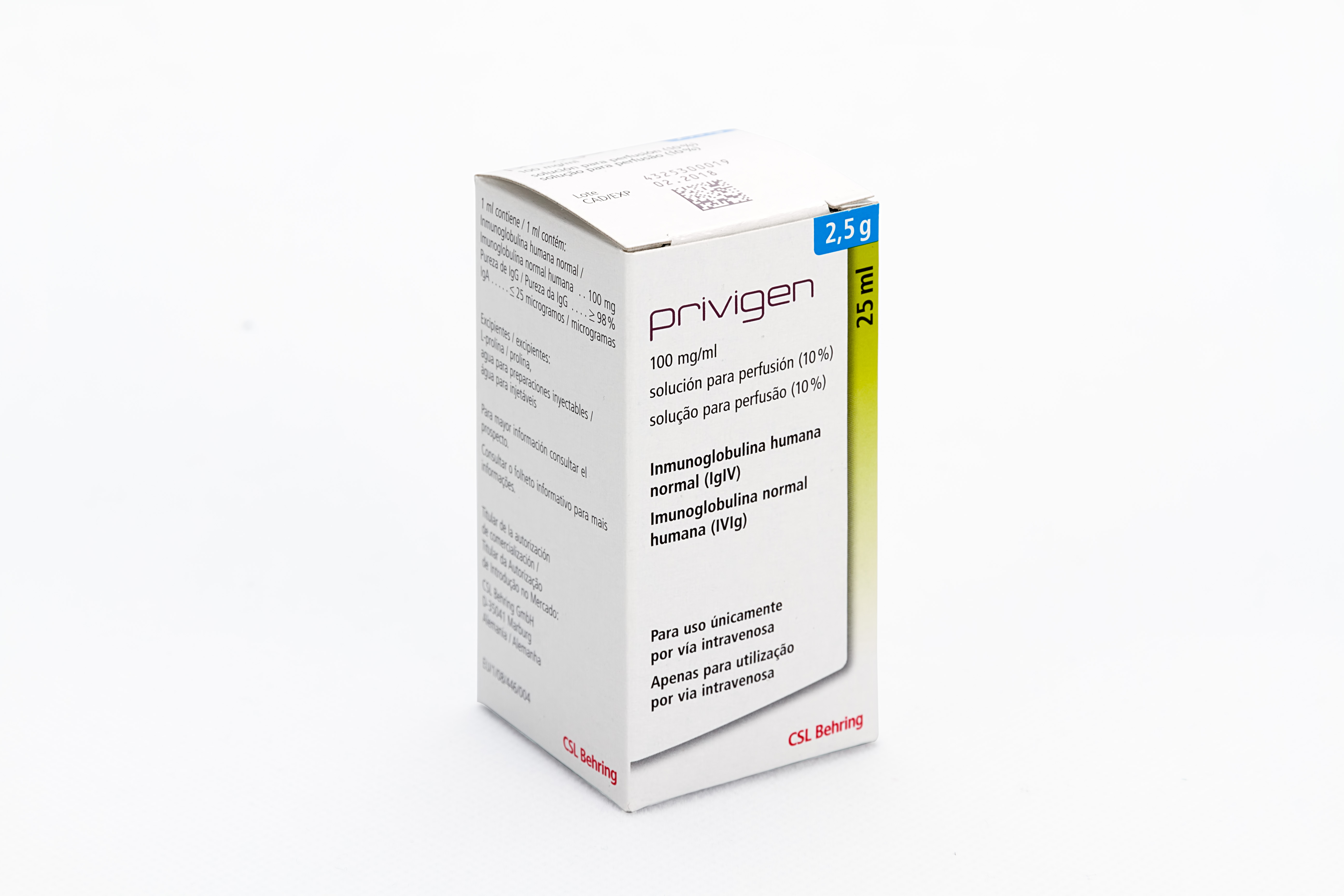 PRIVIGEN 100 mg/ml 1 VIAL SOLUCION PARA PERFUSION 25 ml