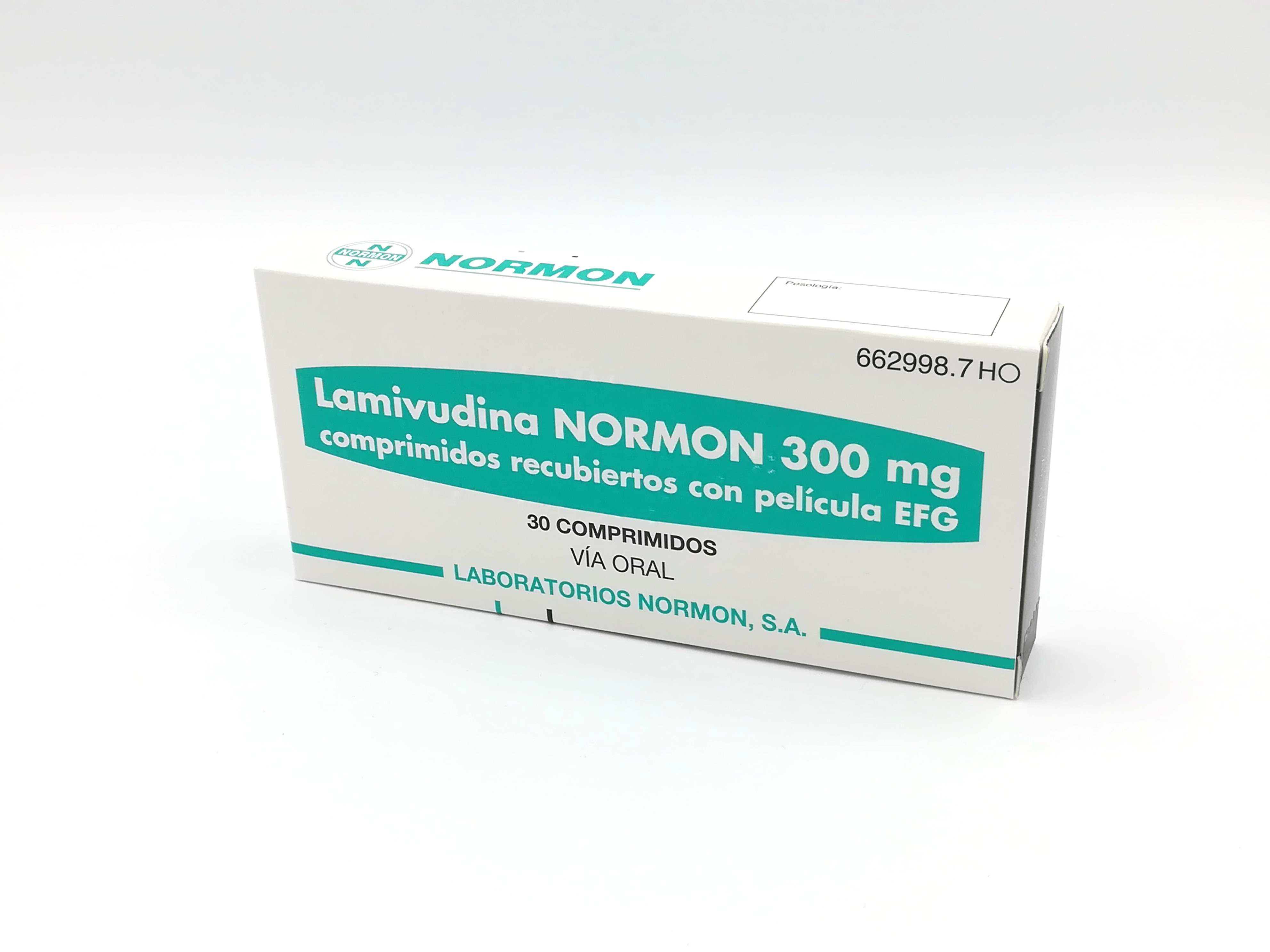 LAMIVUDINA NORMON EFG 300 mg 30 COMPRIMIDOS RECUBIERTOS