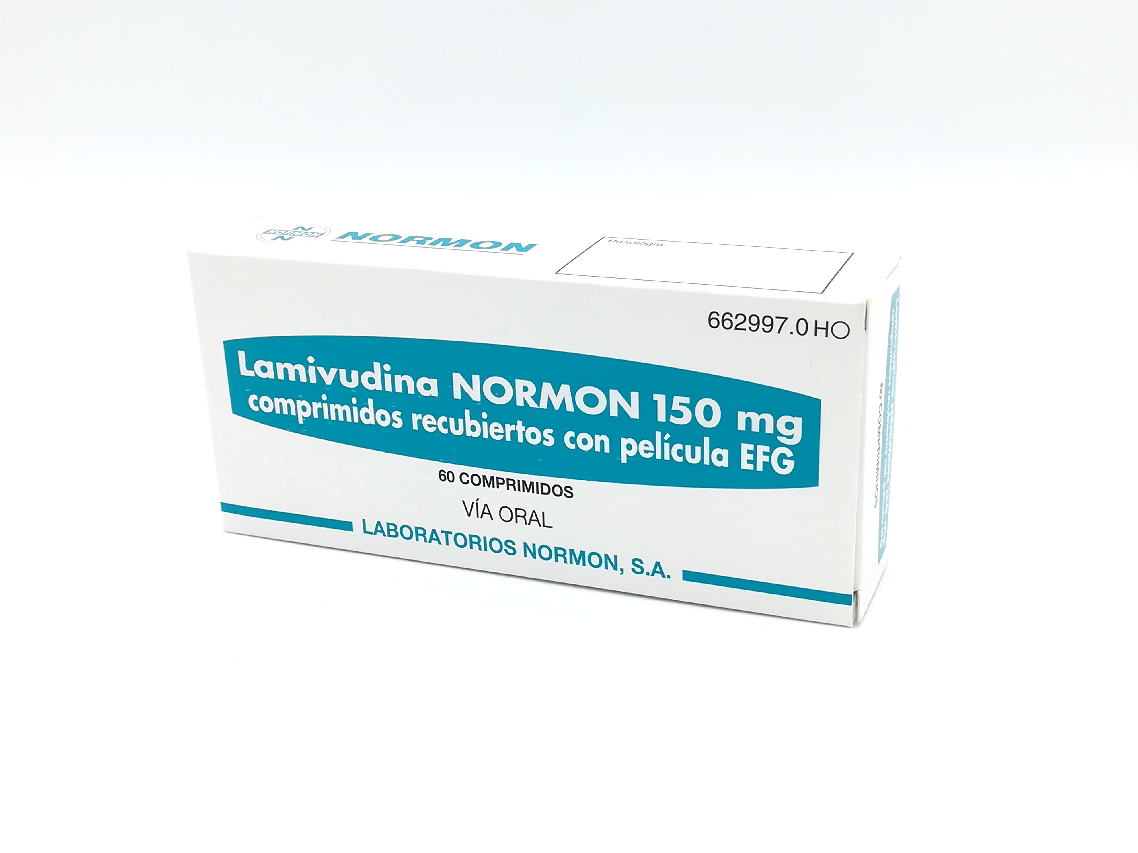 LAMIVUDINA NORMON EFG 150 mg 60 COMPRIMIDOS RECUBIERTOS