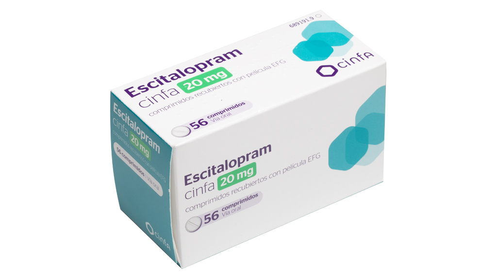 ESCITALOPRAM CINFA EFG 20 mg 56 COMPRIMIDOS RECUBIERTOS