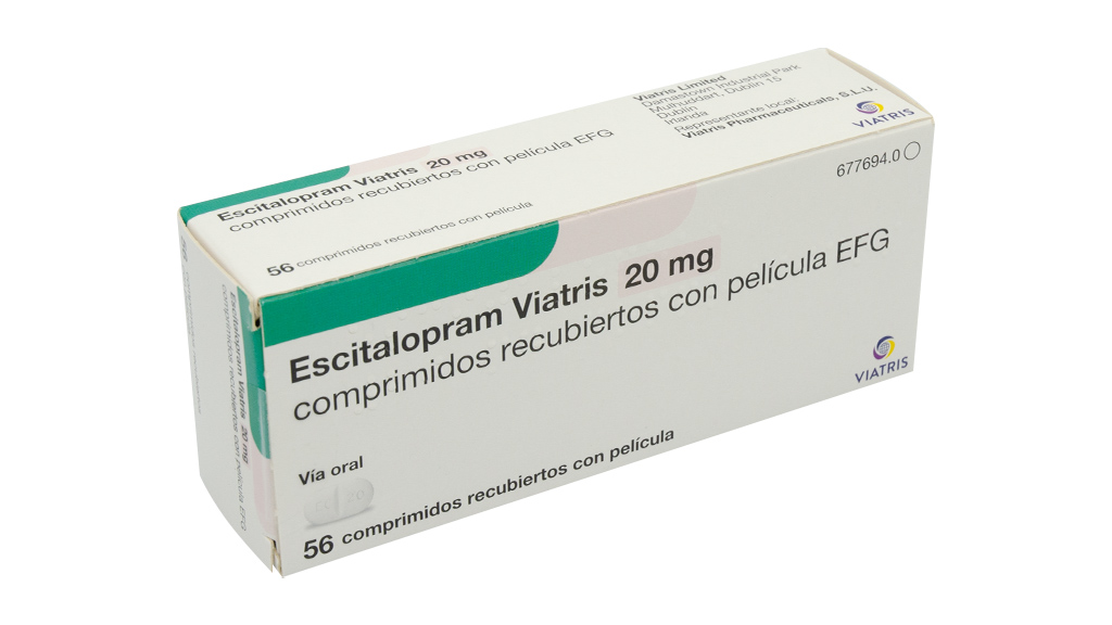 ESCITALOPRAM VIATRIS EFG 20 mg 56 COMPRIMIDOS RECUBIERTOS
