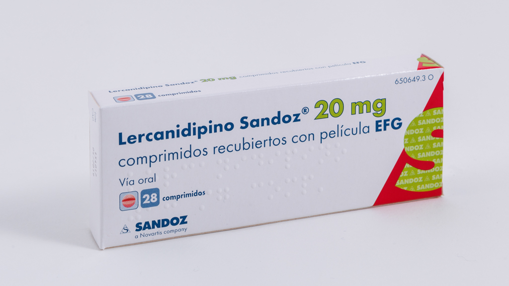 LERCANIDIPINO SANDOZ EFG 20 mg 28 COMPRIMIDOS RECUBIERTOS BLISTER Al/PVC