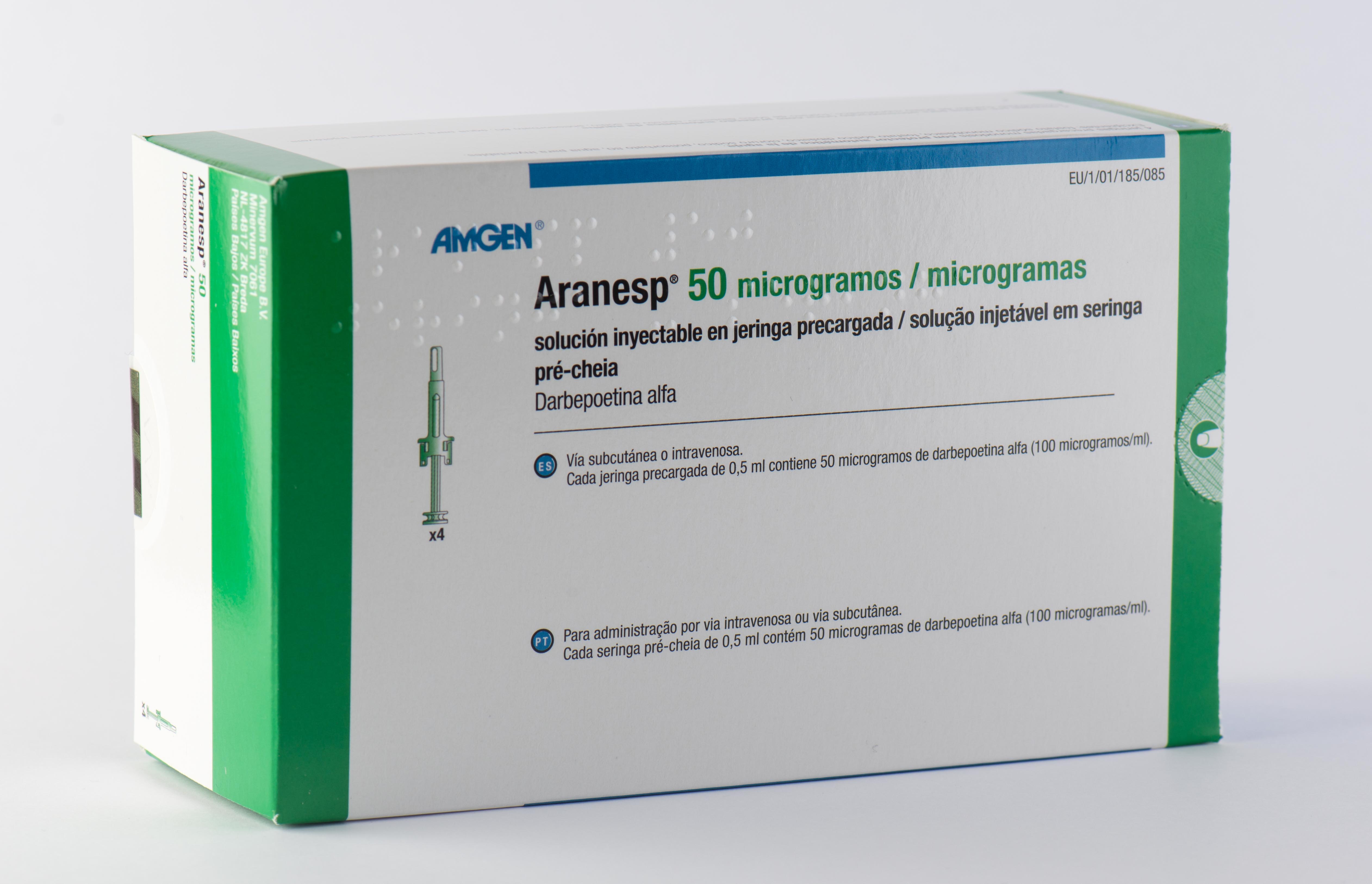 ARANESP 50 microgramos 4 JERINGAS PRECARGADAS SOLUCION INYECTABLE 0,5 ml CON PROTECTOR