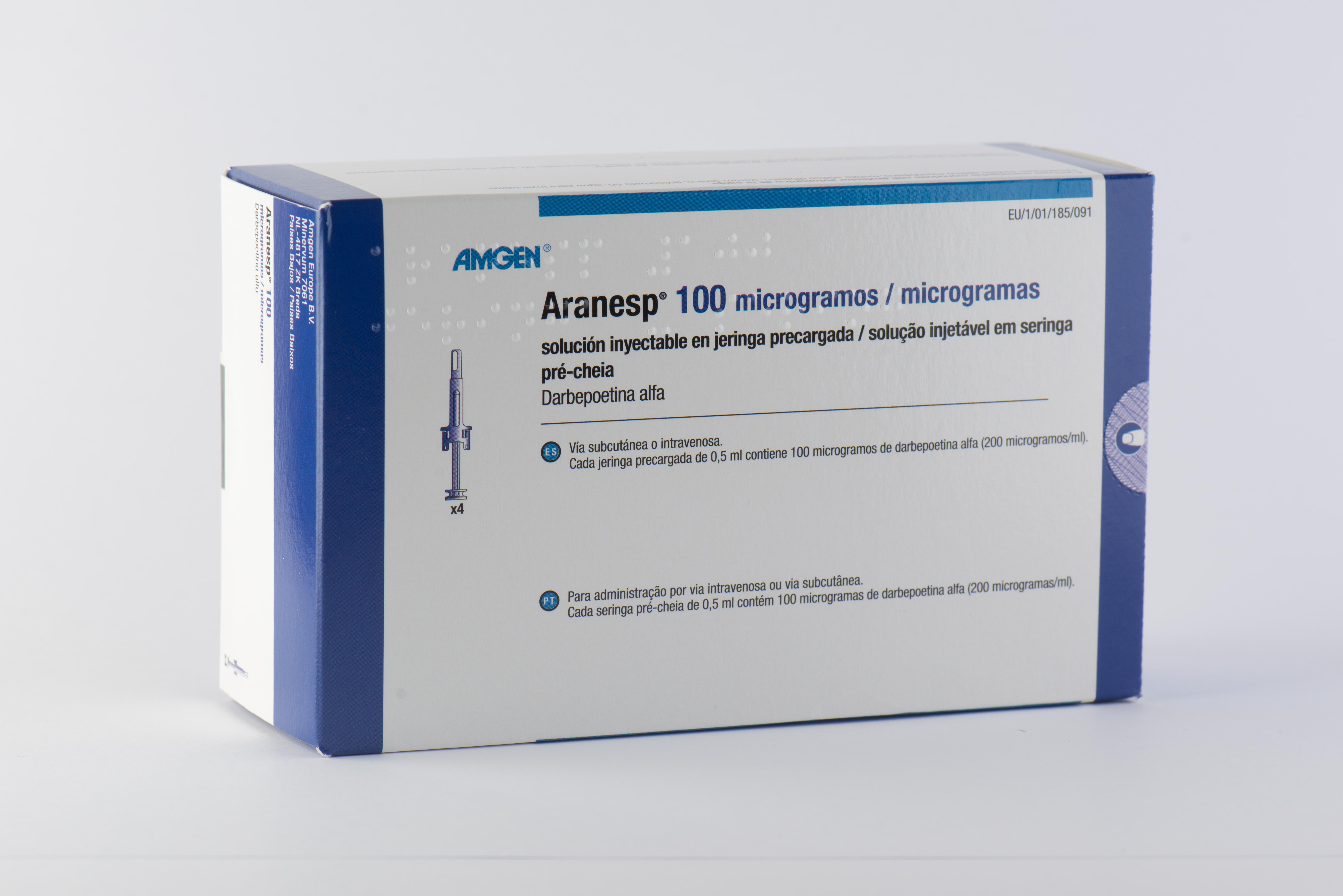 ARANESP 100 microgramos 4 JERINGAS PRECARGADAS SOLUCION INYECTABLE 0,5 ml CON PROTECTOR