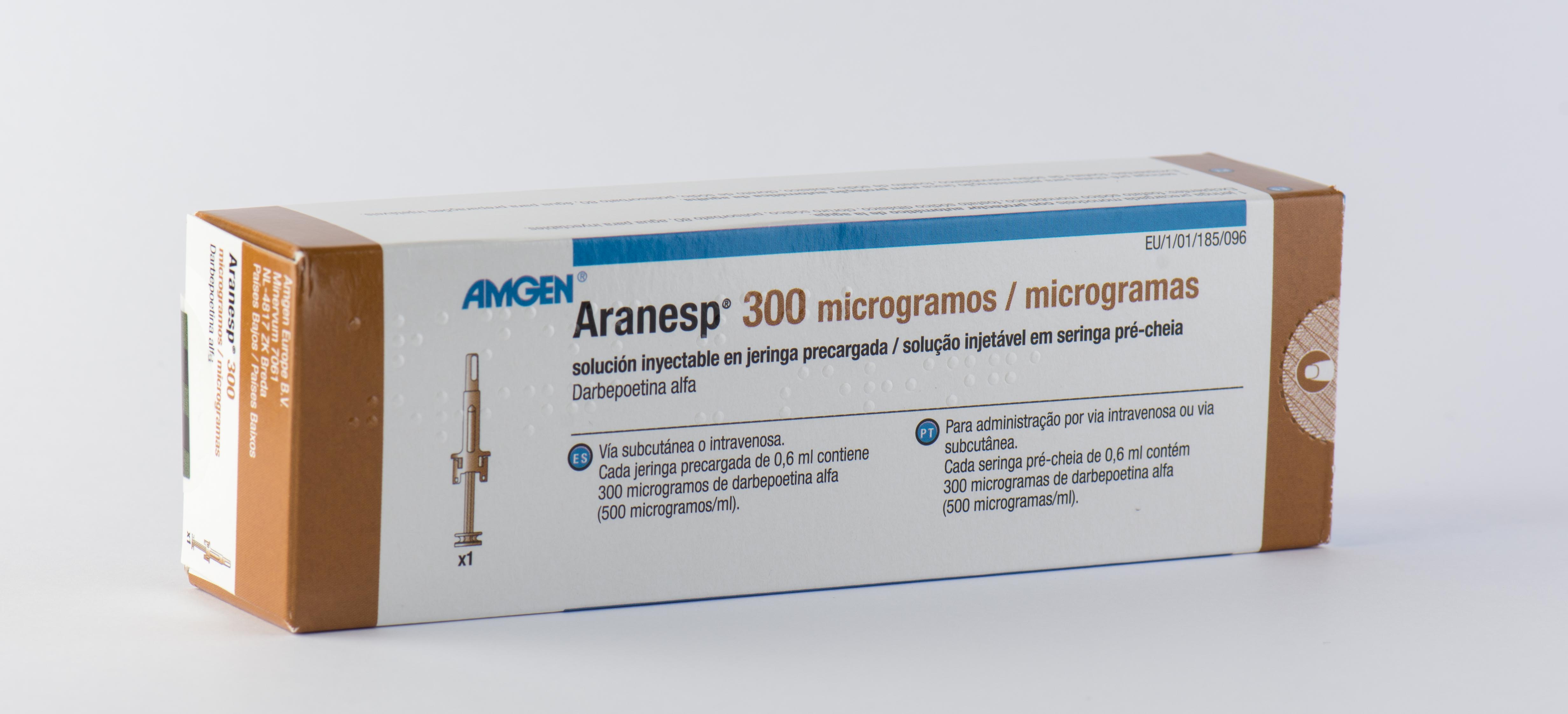 ARANESP 300 microgramos 1 JERINGA PRECARGADA SOLUCION INYECTABLE 0,6 ml CON PROTECTOR