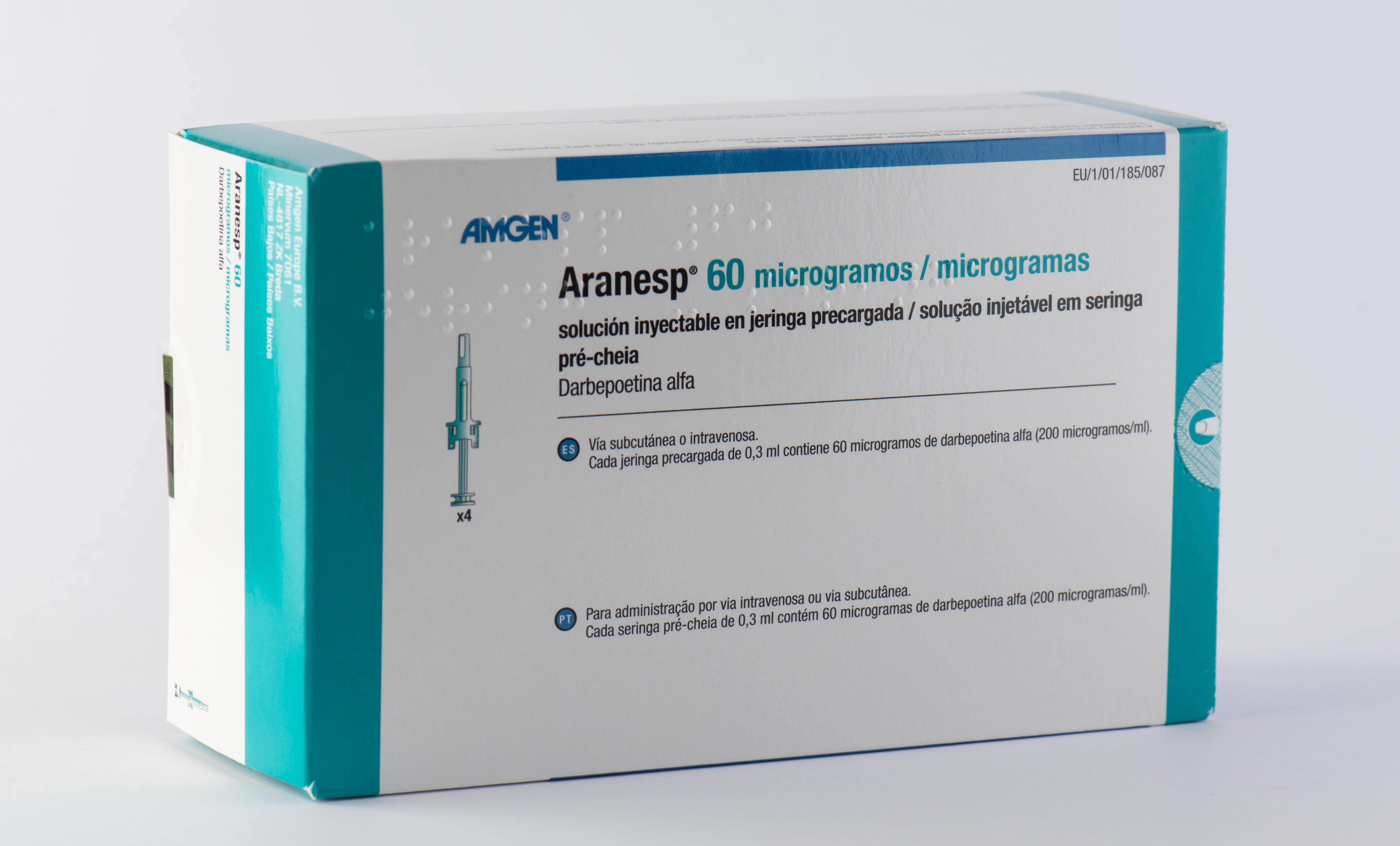 ARANESP 60 microgramos 4 JERINGAS PRECARGADAS SOLUCION INYECTABLE 0,3 ml CON PROTECTOR