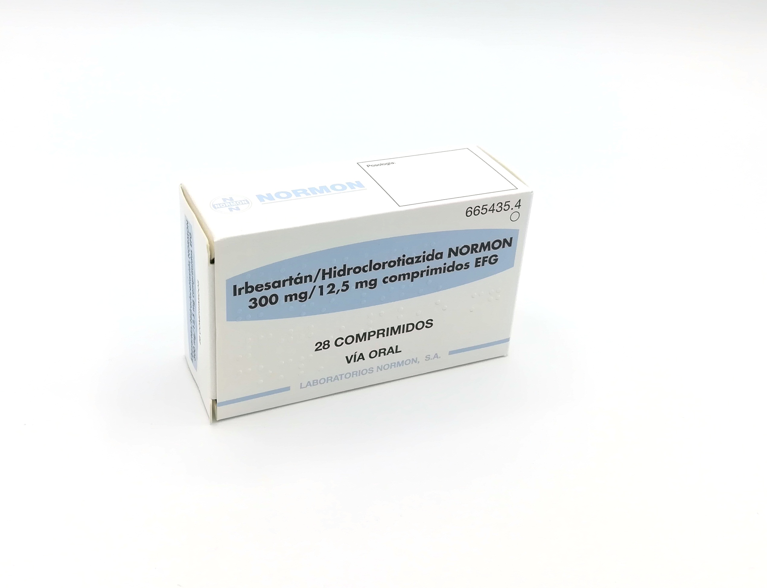 IRBESARTAN/HIDROCLOROTIAZIDA NORMON EFG 300 mg/12,5 mg 28 COMPRIMIDOS