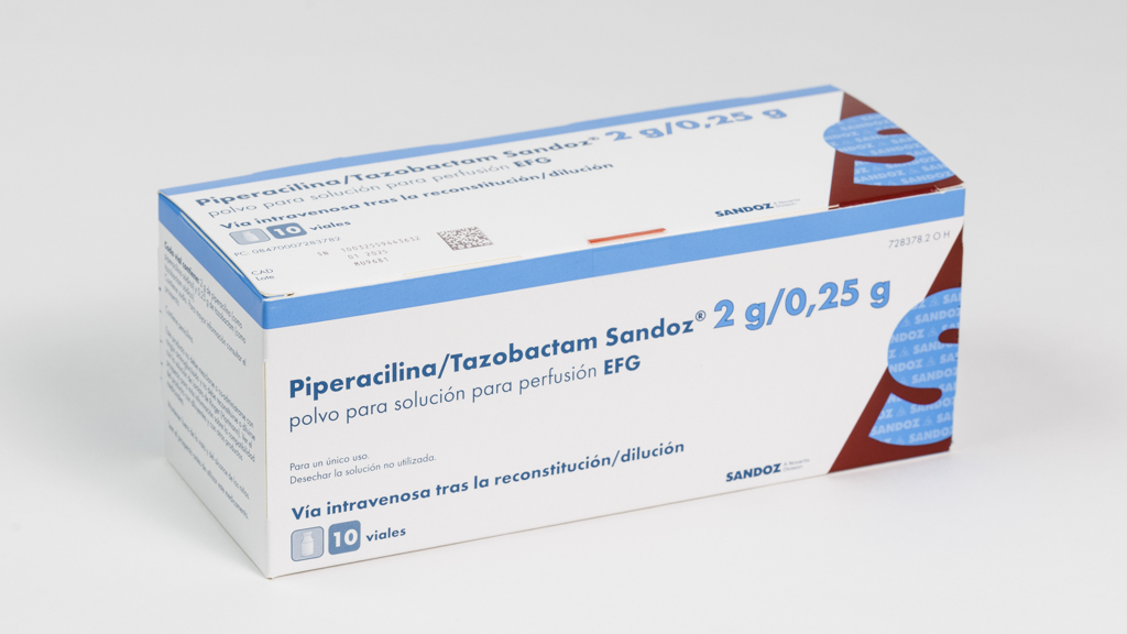 PIPERACILINA/TAZOBACTAM SANDOZ EFG 2 g/0,25 g 50 VIALES POLVO PARA SOLUCION PARA PERFUSION