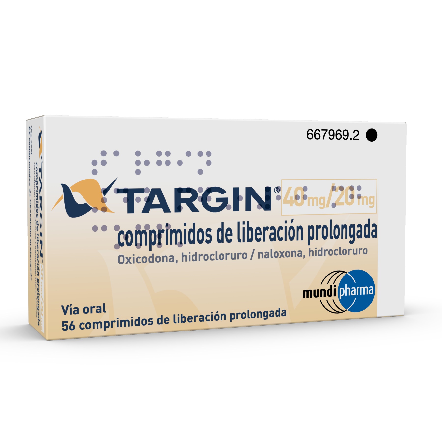 TARGIN 40 mg/20 mg 56 COMPRIMIDOS LIBERACION PROLONGADA