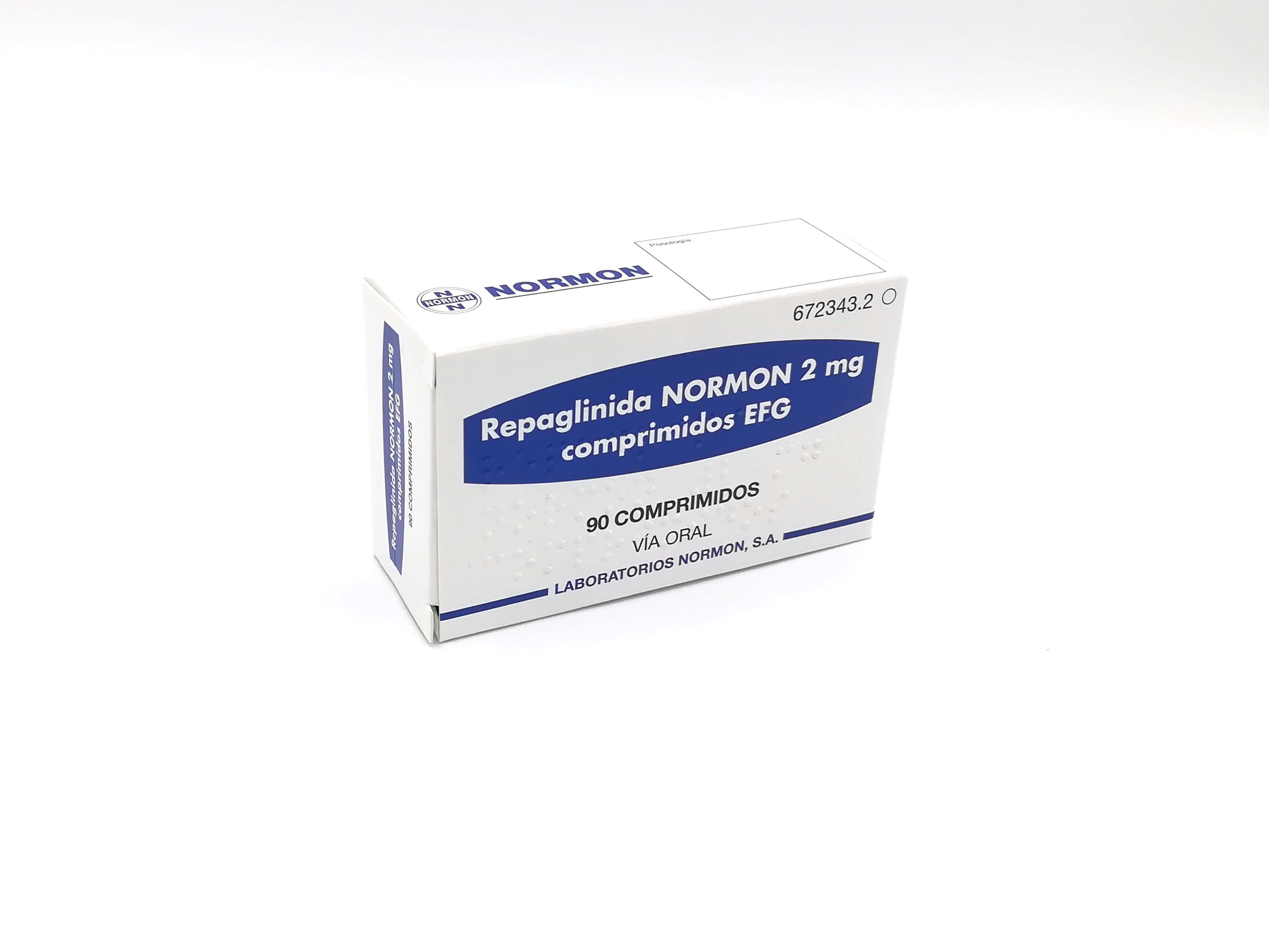 Repaglinida Normon Efg 2 Mg 90 Comprimidos Blister Alal Pa Pvc Farmacéuticos 0497