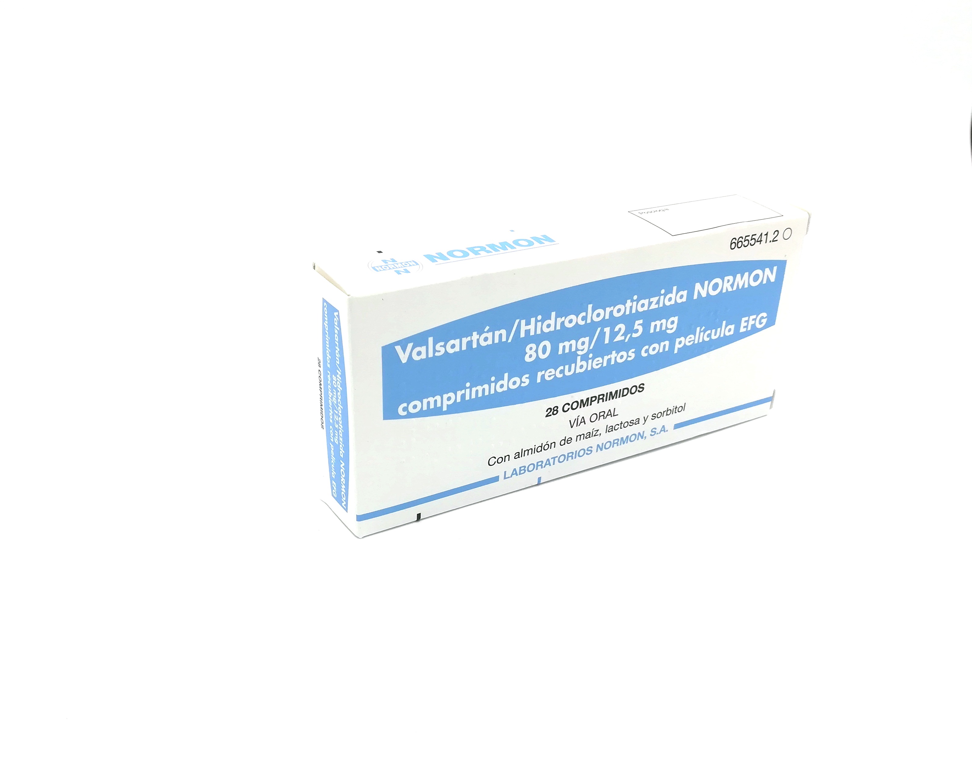 VALSARTAN/HIDROCLOROTIAZIDA NORMON EFG 80 mg/12,5 mg 28 COMPRIMIDOS RECUBIERTOS