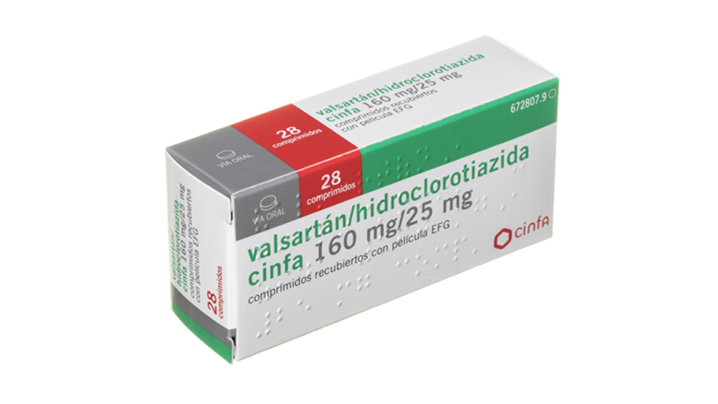 VALSARTAN/HIDROCLOROTIAZIDA CINFA EFG 160 mg/25 mg 28 COMPRIMIDOS RECUBIERTOS