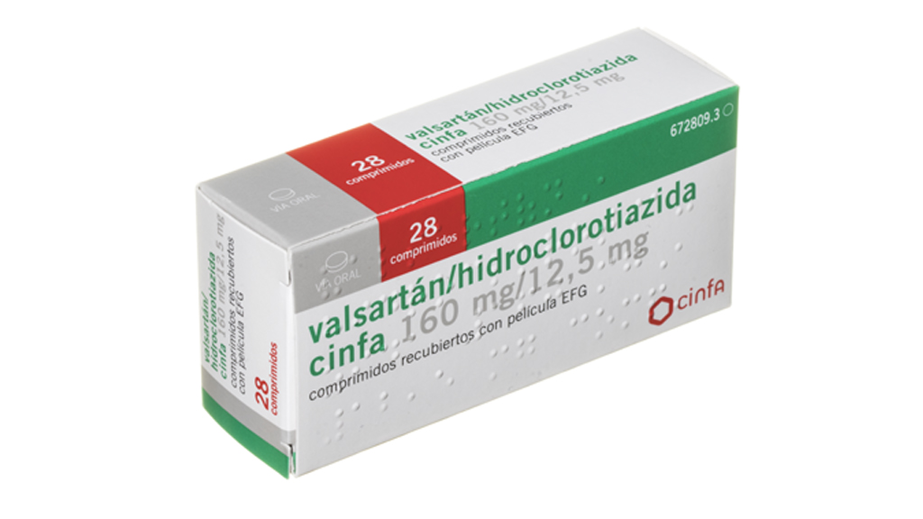 VALSARTAN/HIDROCLOROTIAZIDA CINFA EFG 160 mg/12,5 mg 28 COMPRIMIDOS RECUBIERTOS