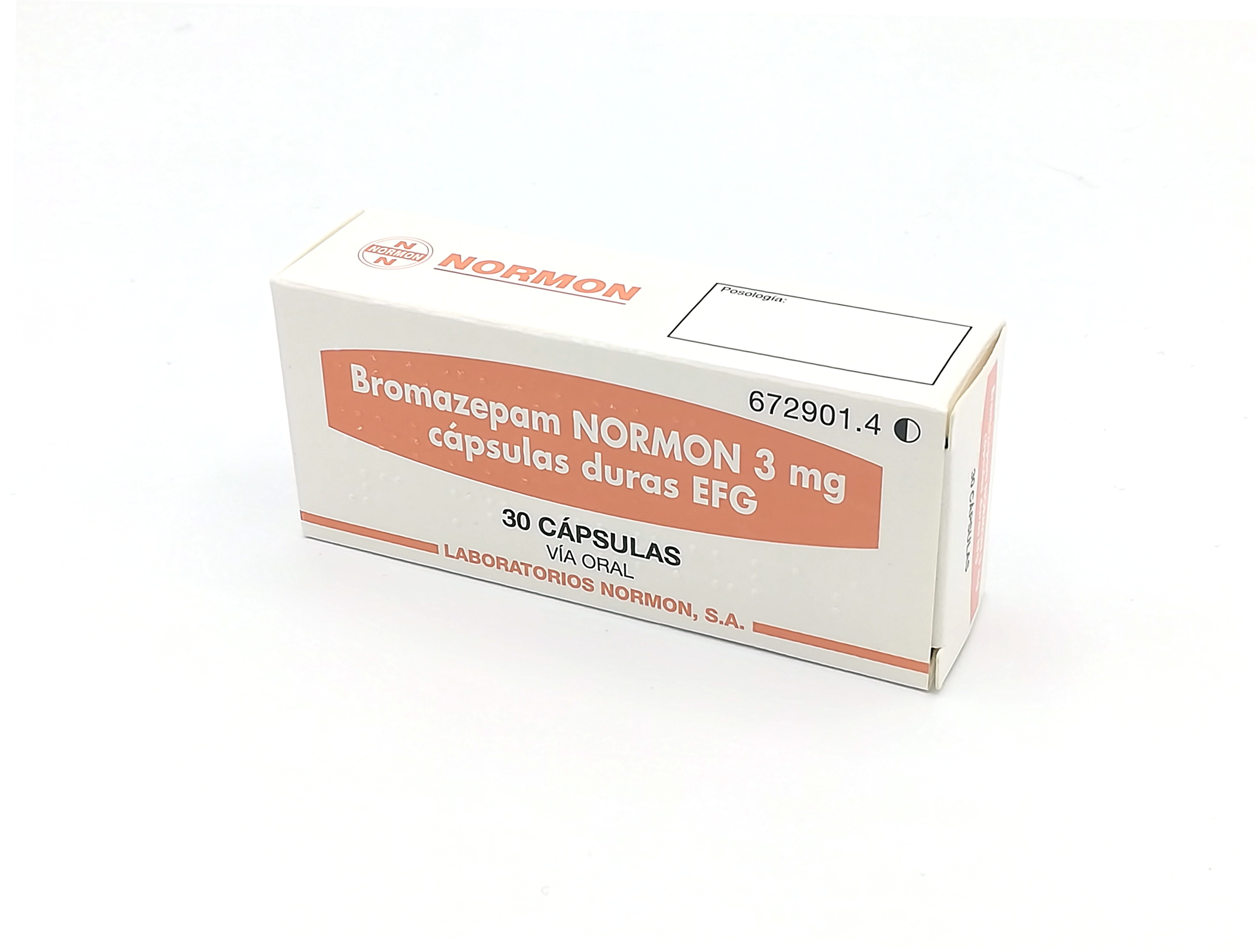 BROMAZEPAM NORMON EFG 3 mg 500 CAPSULAS