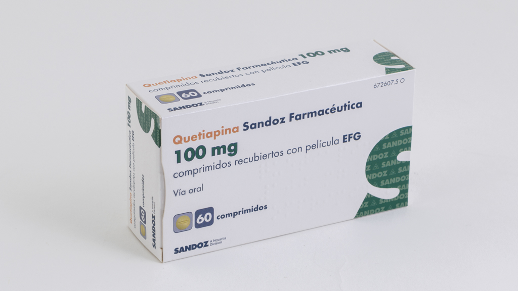 QUETIAPINA SANDOZ FARMACEUTICA EFG 100 mg 60 COMPRIMIDOS RECUBIERTOS