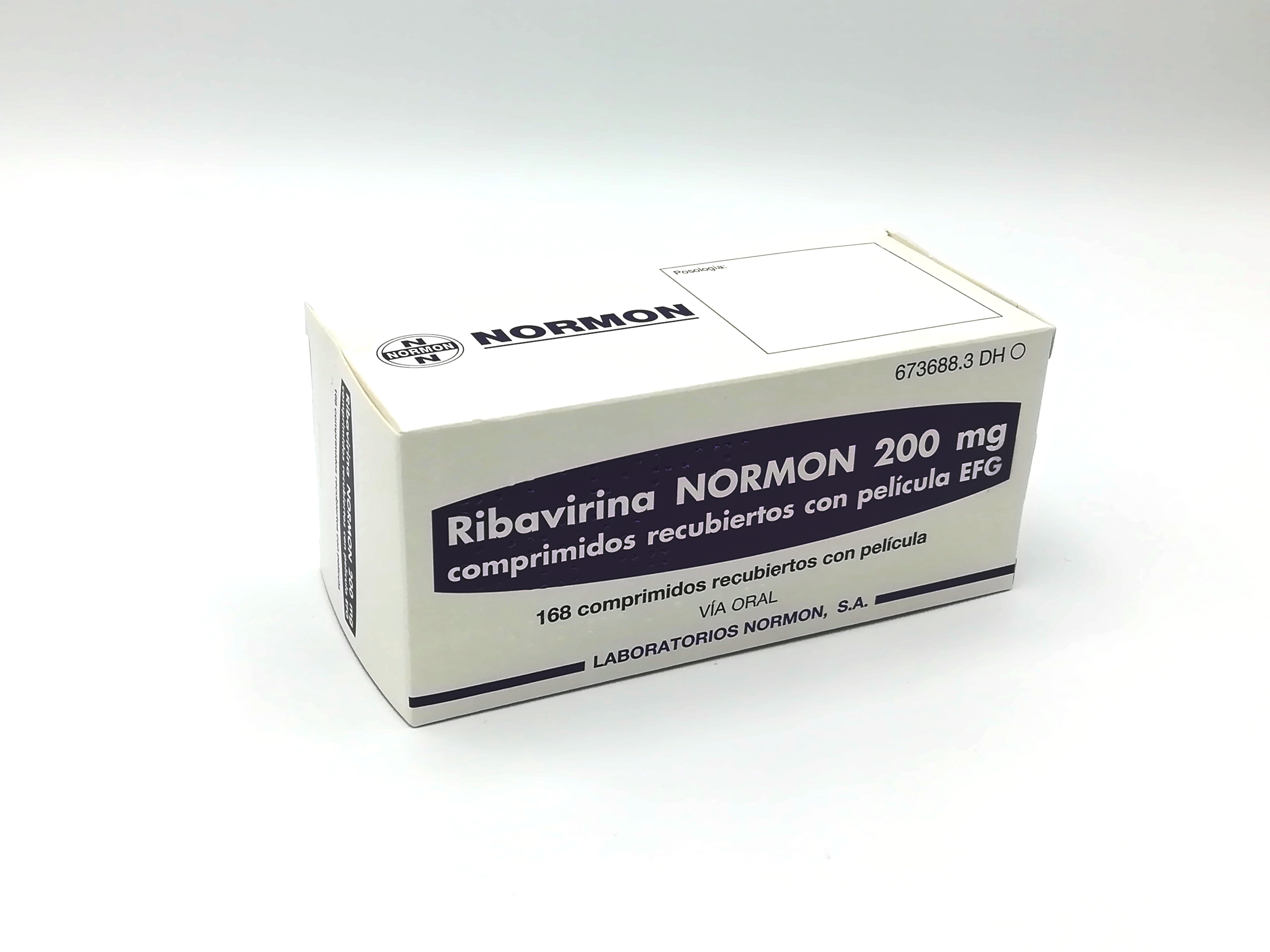 RIBAVIRINA NORMON EFG 200 mg 168 COMPRIMIDOS RECUBIERTOS