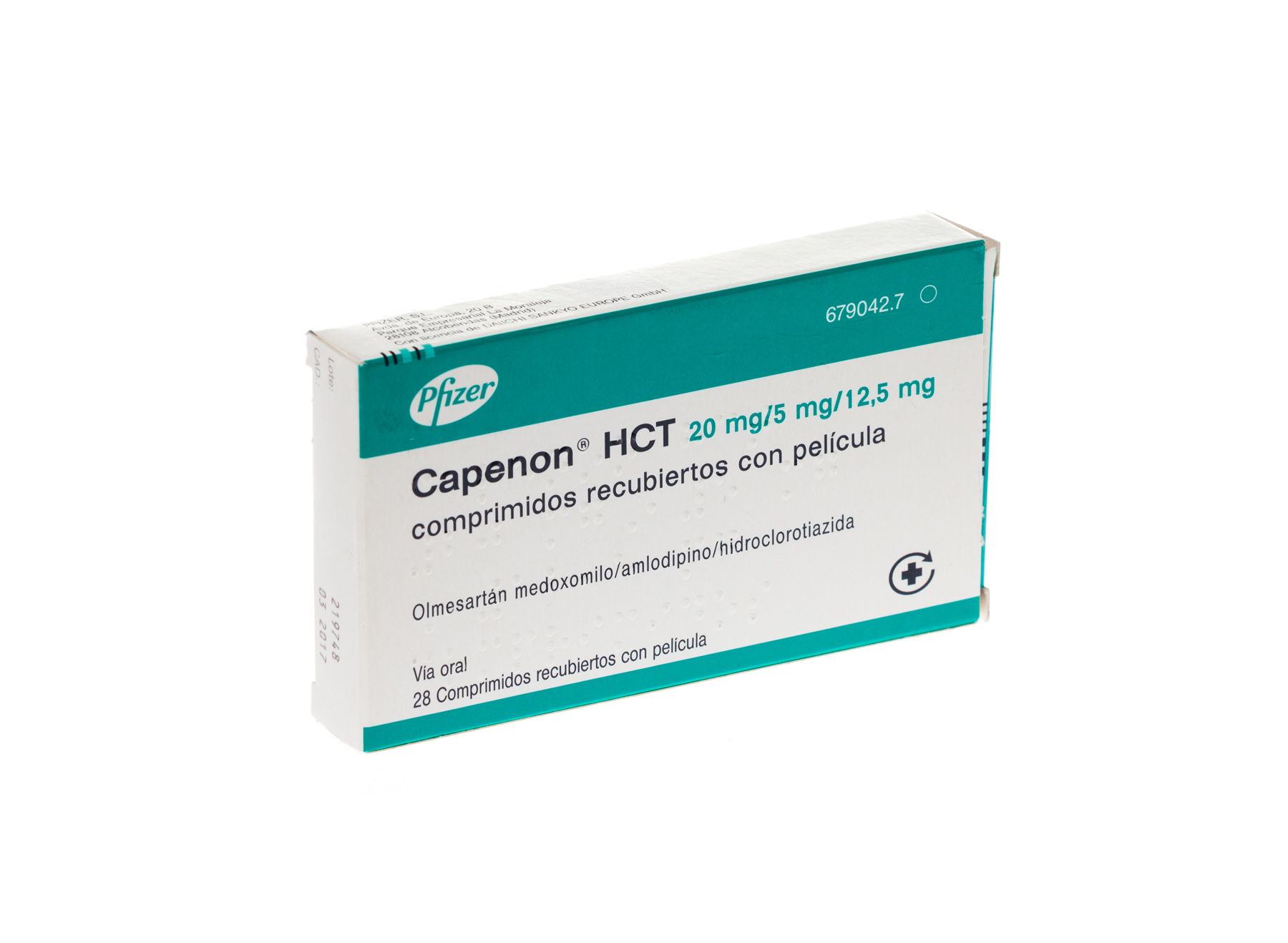 CAPENON HCT 20 mg/5 mg/12,5 mg 28 COMPRIMIDOS RECUBIERTOS