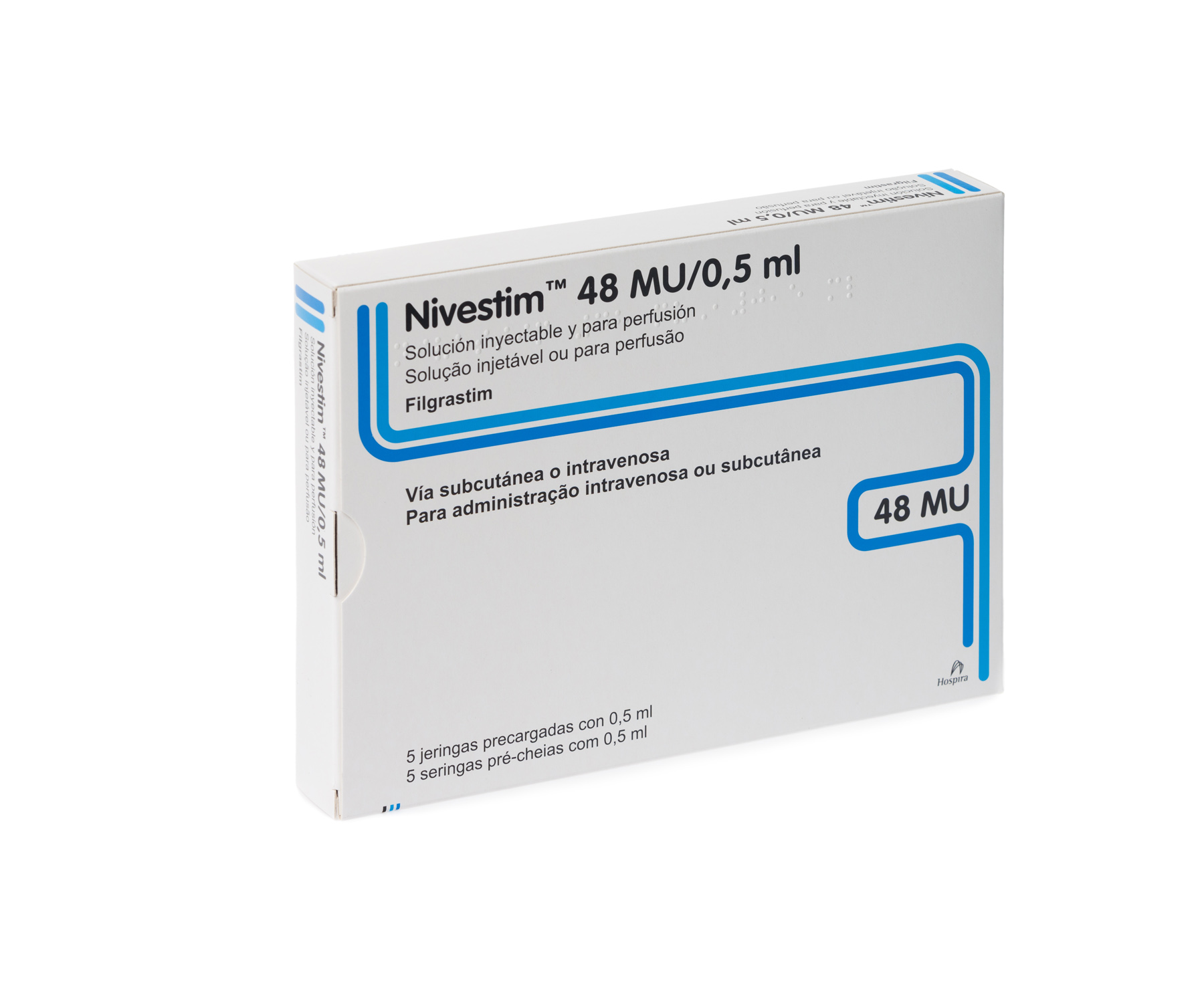NIVESTIM 48 MU 5 JERINGAS PRECARGADAS SOLUCION INYECTABLE O PARA PERFUSION 0,5 ml
