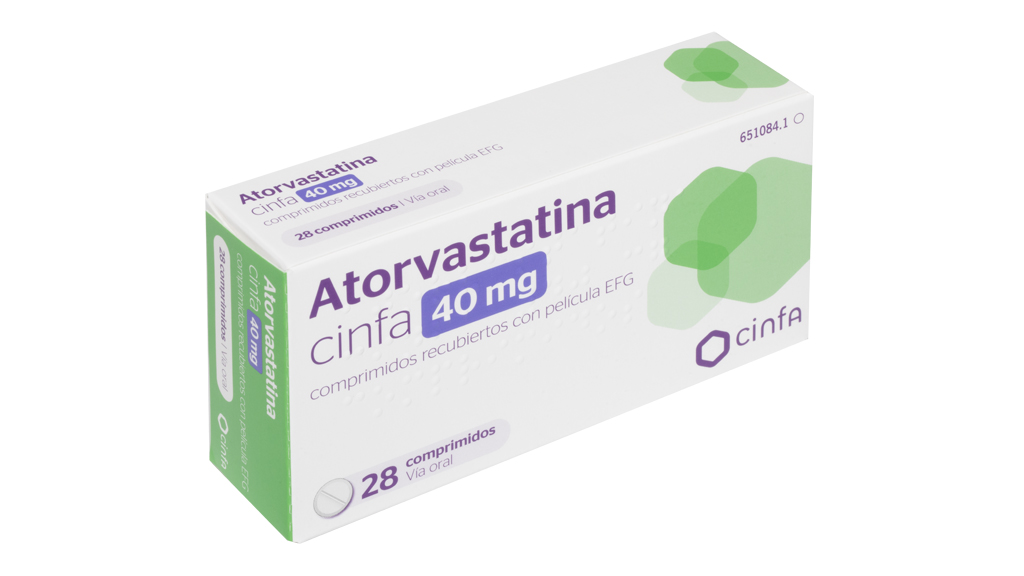 ATORVASTATINA CINFA EFG 40 mg 28 COMPRIMIDOS RECUBIERTOS