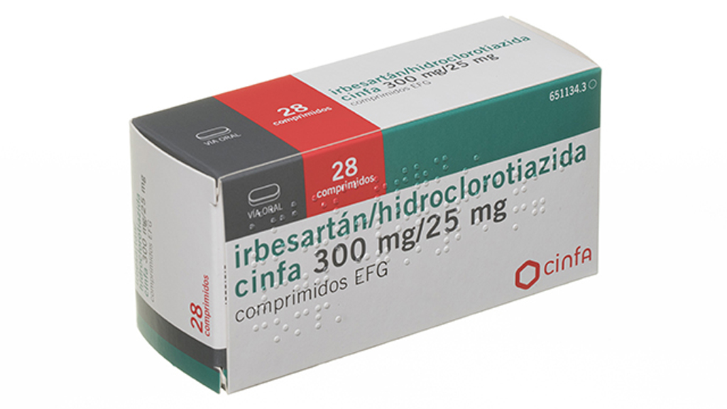 IRBESARTAN/HIDROCLOROTIAZIDA CINFA EFG 300 mg/25 mg 28 COMPRIMIDOS