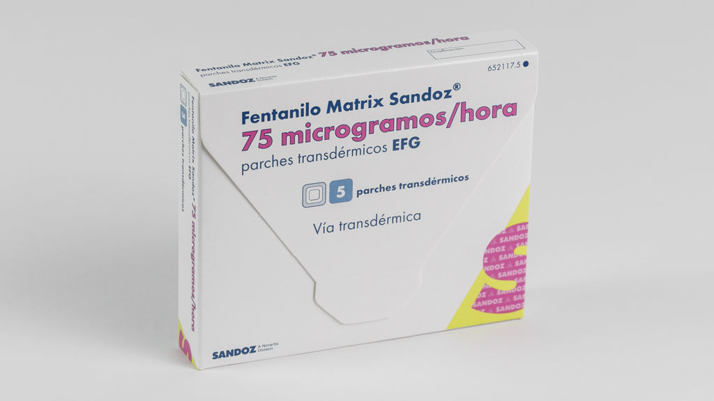 FENTANILO MATRIX SANDOZ EFG 75 microgramos/h 5,4 mg/3 DIAS 5 PARCHES TRANSDERMICOS