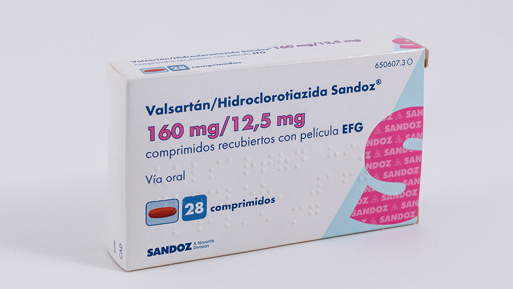 VALSARTAN/HIDROCLOROTIAZIDA SANDOZ EFG 160 mg/12,5 mg 28 COMPRIMIDOS RECUBIERTOS