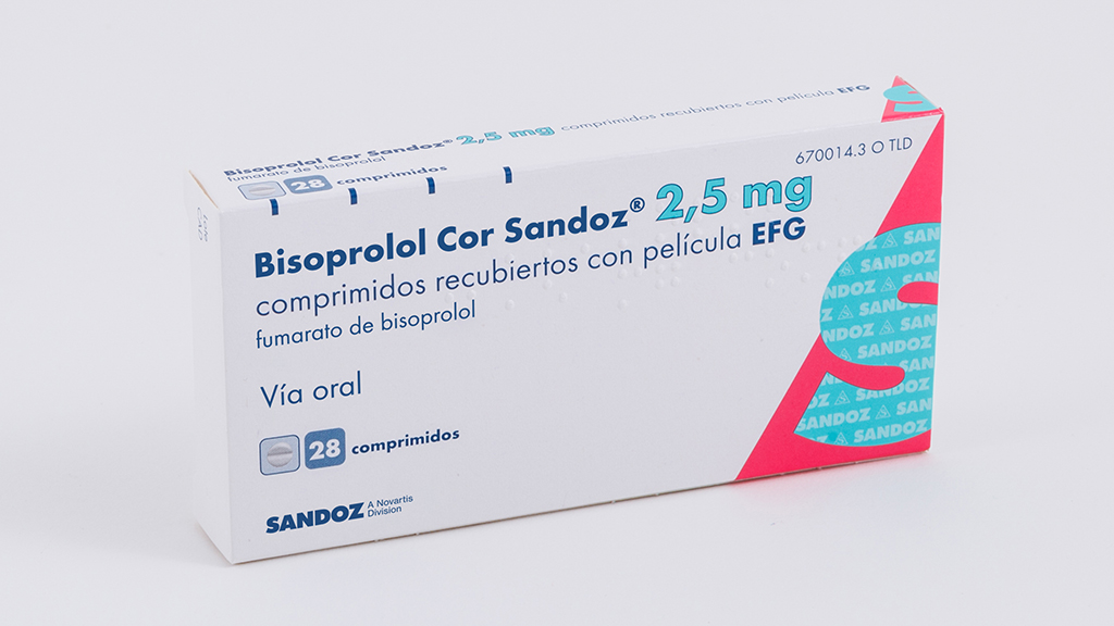 BISOPROLOL COR SANDOZ EFG 2,5 mg 28 COMPRIMIDOS RECUBIERTOS