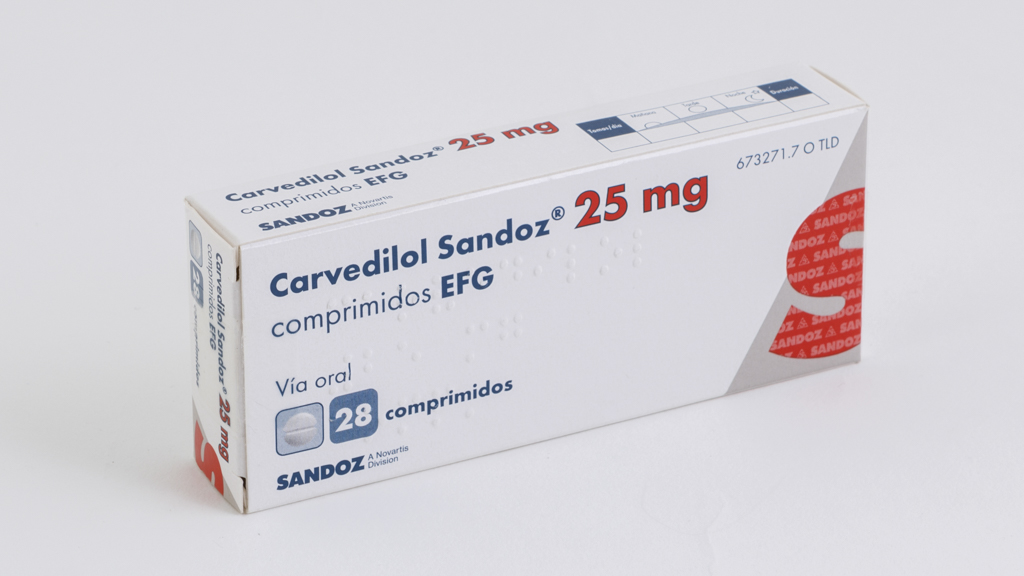 CARVEDILOL SANDOZ EFG 25 mg 28 COMPRIMIDOS