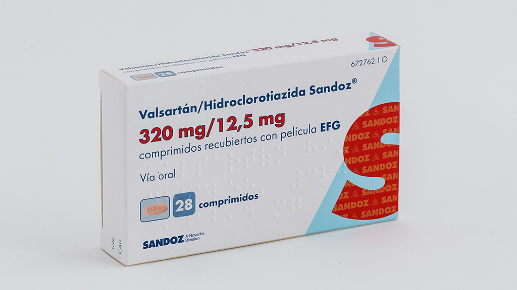 VALSARTAN/HIDROCLOROTIAZIDA SANDOZ EFG 320 mg/12,5 mg 28 COMPRIMIDOS RECUBIERTOS