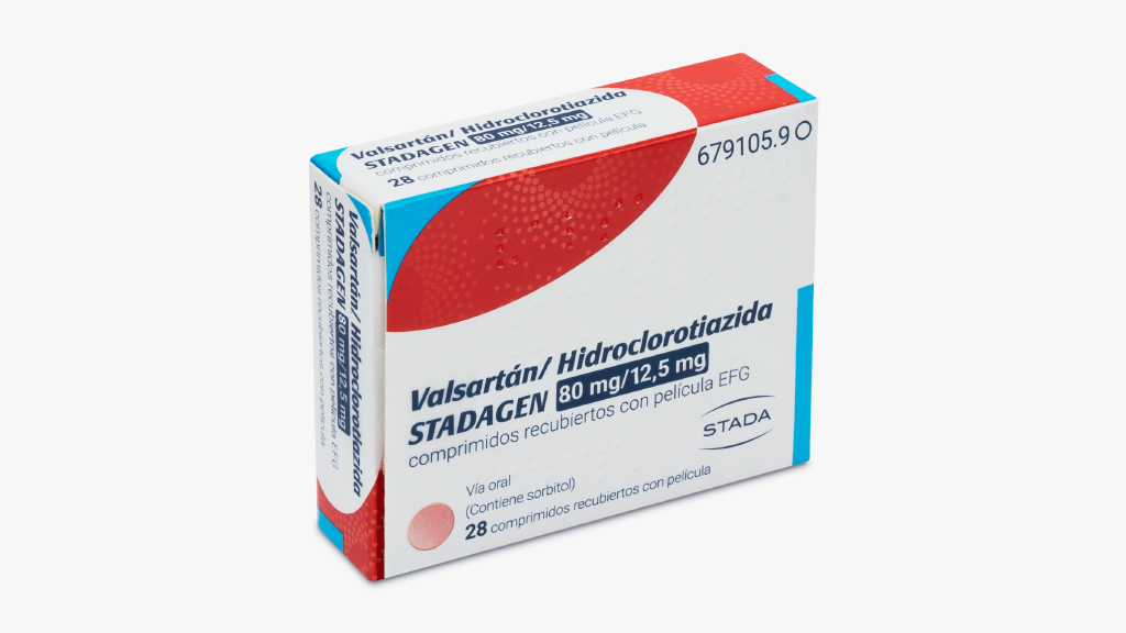 VALSARTAN/HIDROCLOROTIAZIDA STADAFARMA EFG 80 mg/12,5 mg 28 COMPRIMIDOS RECUBIERTOS