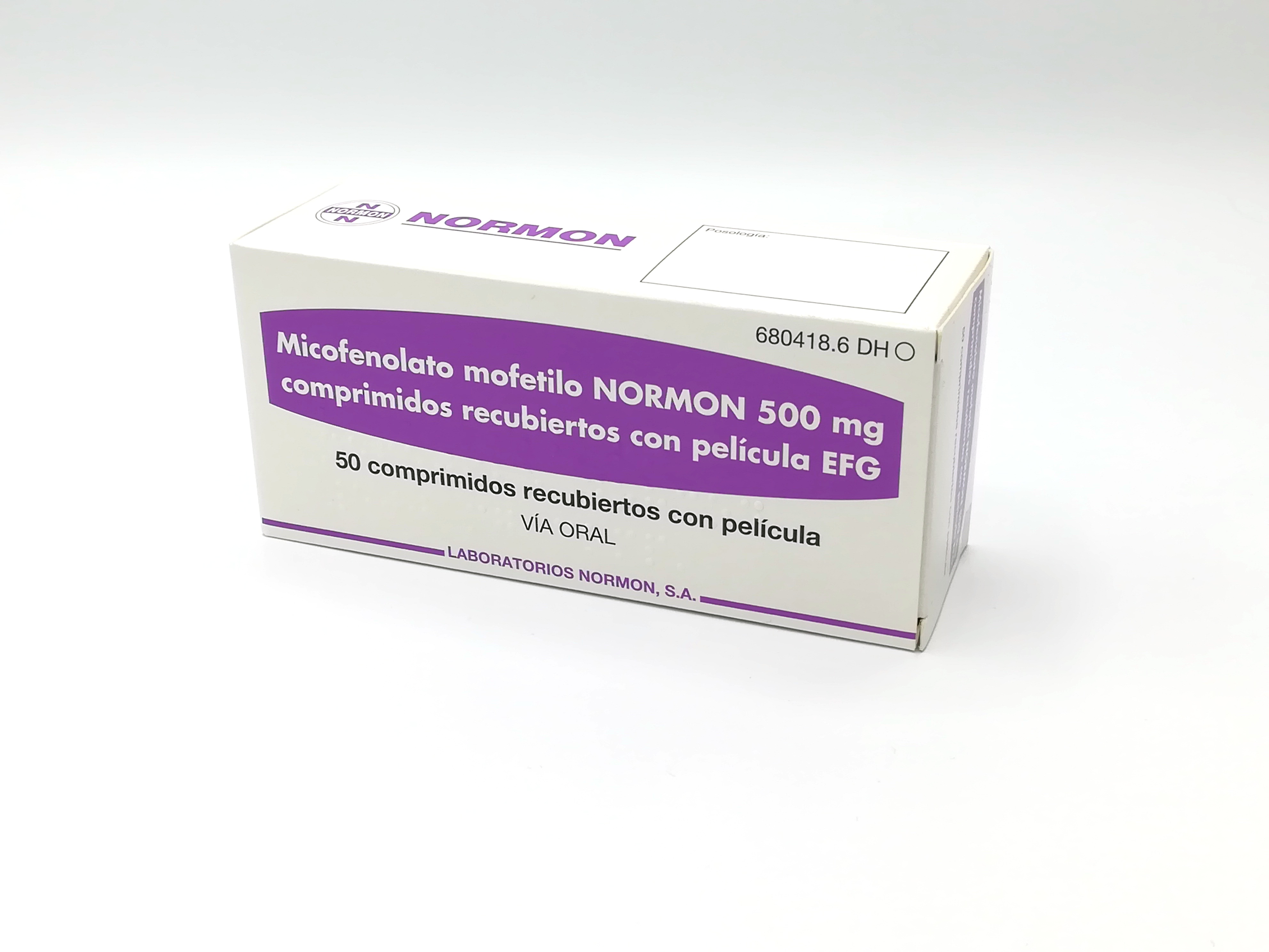 MICOFENOLATO MOFETILO NORMON EFG 500 mg 150 COMPRIMIDOS RECUBIERTOS