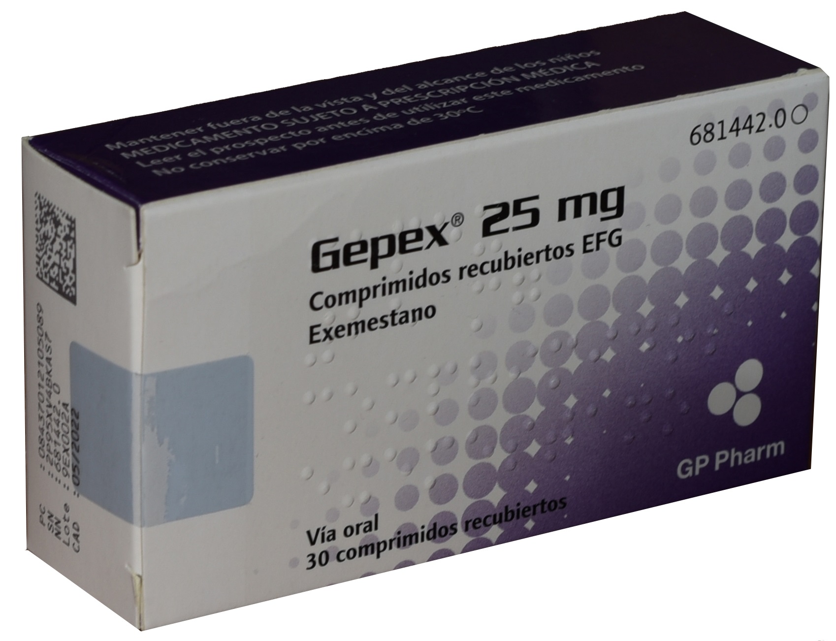 GEPEX EFG 25 mg 30 COMPRIMIDOS RECUBIERTOS