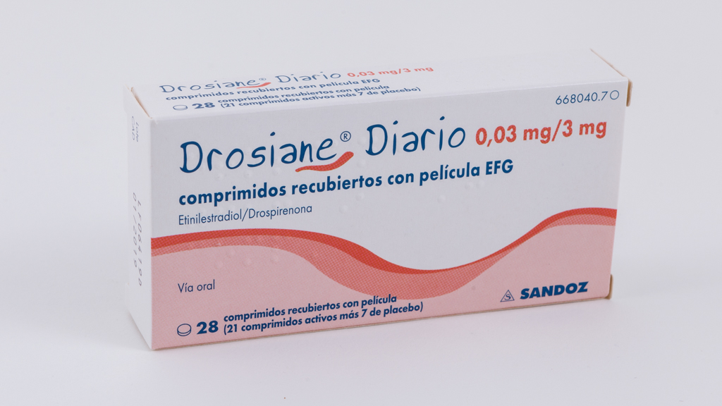 DROSIANE DIARIO EFG 0,03 mg/3 mg 3 x 28 COMPRIMIDOS RECUBIERTOS 21+7